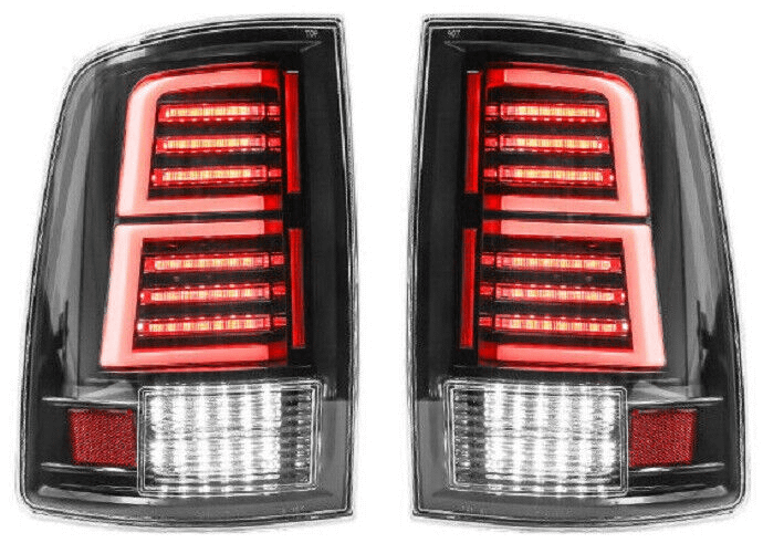 Winjet Led Sequential Tail Lights-Black / Clear (2009-2023 1500, Ram 1500, 2500, 3500, Ram 2500, Ram 3500, 1500 Classic) - CTWJ-0696-BC-SQ
