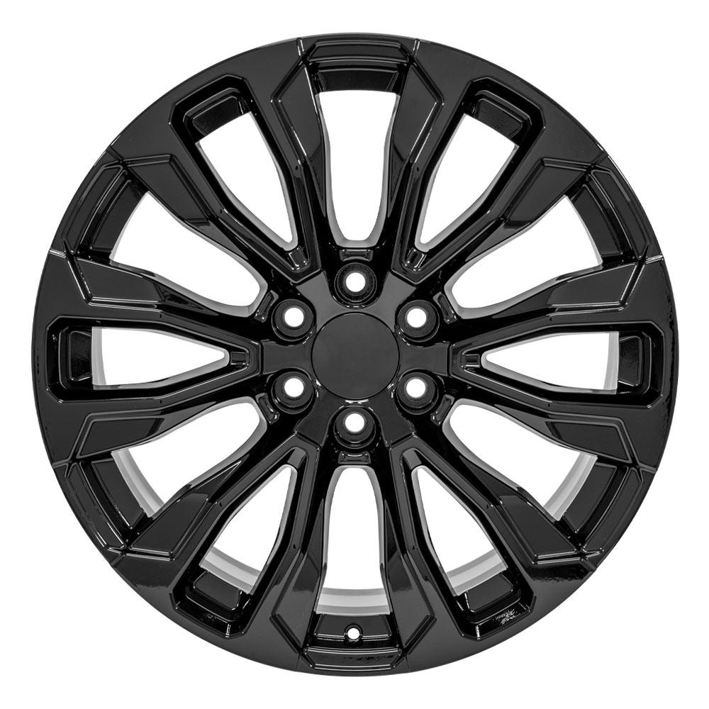 OE Wheels 22" Replica CV30 fits GMC Yukon 1500 22x9 Gloss Black - CV30-22090-6550-28B