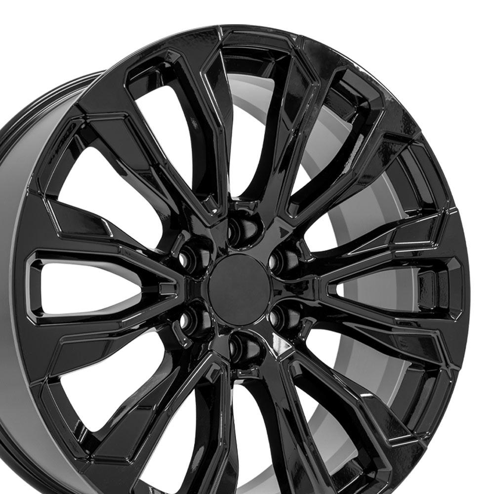 OE Wheels 22" Replica CV30 fits GMC Yukon 1500 22x9 Gloss Black - CV30-22090-6550-28B
