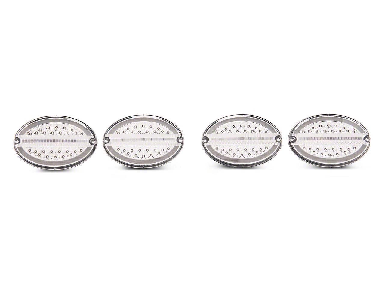 Raxiom Axial Series Led Tail Lights; Chrome Housing; Clear Lens (1997-2004 Corvette) - CV4608