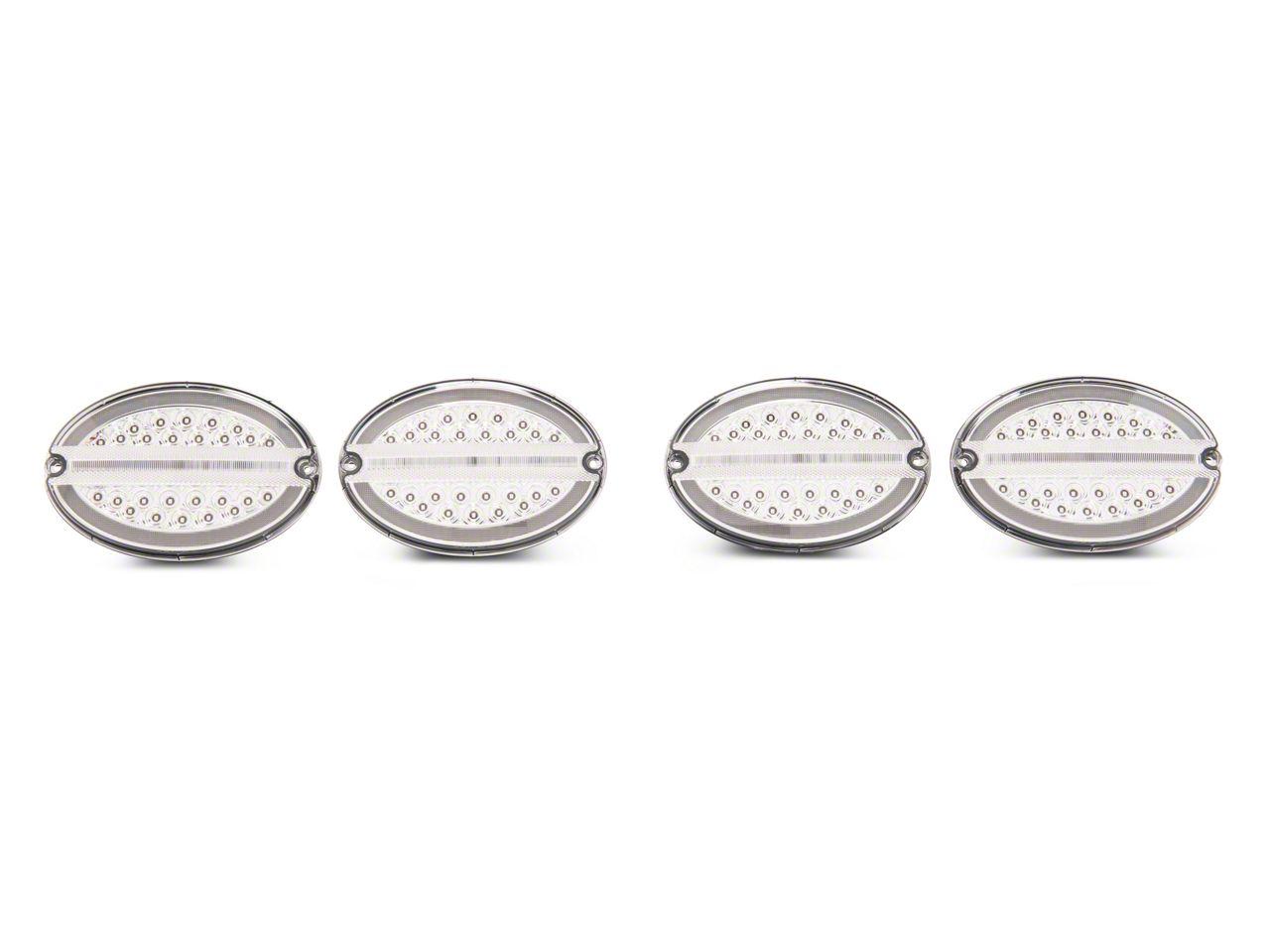 Raxiom Axial Series Led Tail Lights; Chrome Housing; Clear Lens (1997-2004 Corvette) - CV4608