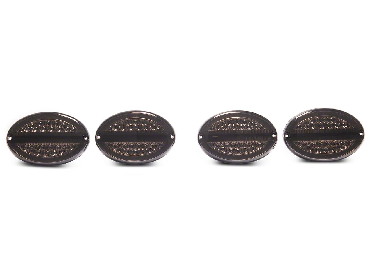 Raxiom Axial Series Led Tail Lights; Chrome Housing; Smoked Lens (1997-2004 Corvette) - CV4612