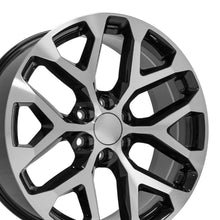 OE Wheels 22" Replica CV98B fits Chevy Silverado 22x9 Black Machined - CV98B-22090-6550-24MB