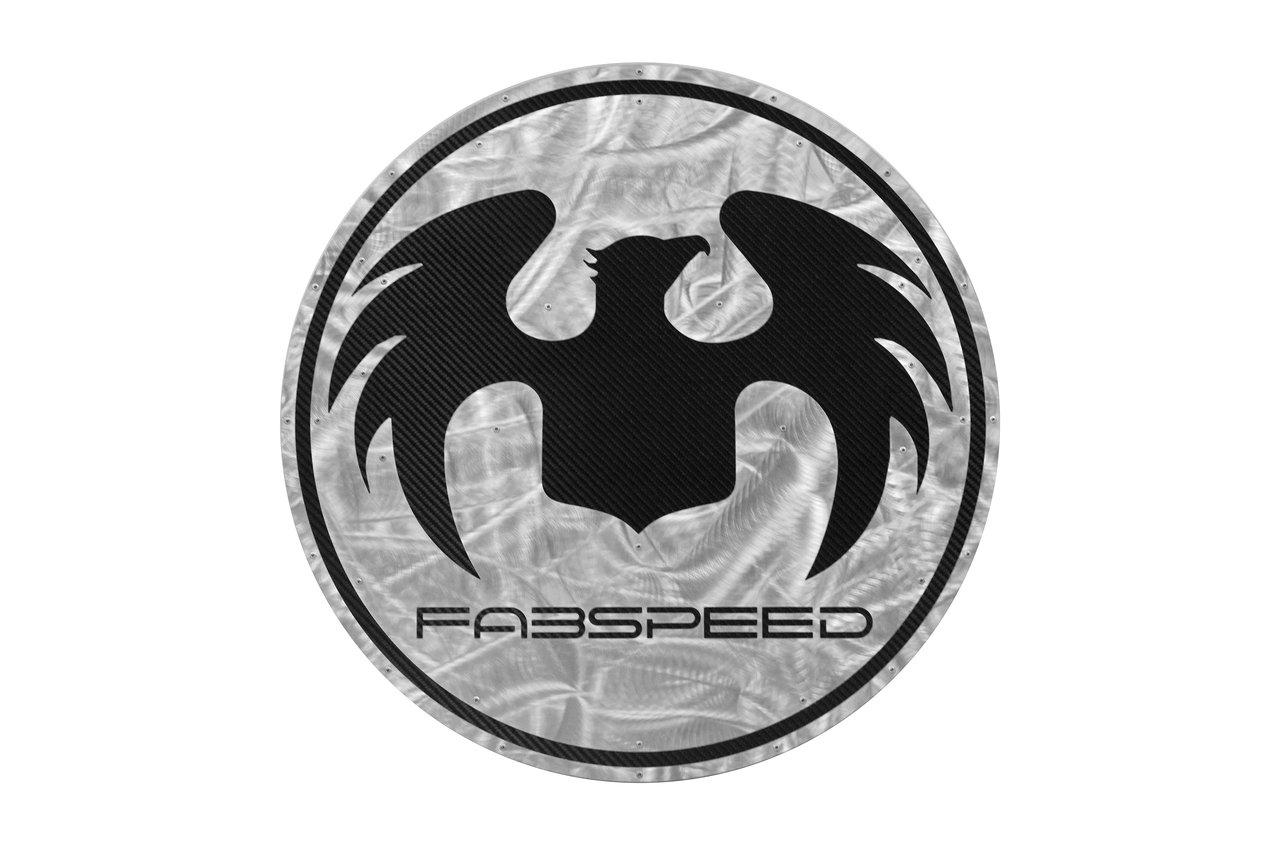 Fabspeed Carbon Fiber/Stainless Steel Wall Art - FABSPEED LOGO, 24' Diameter - FS.FAB.CFSSWA