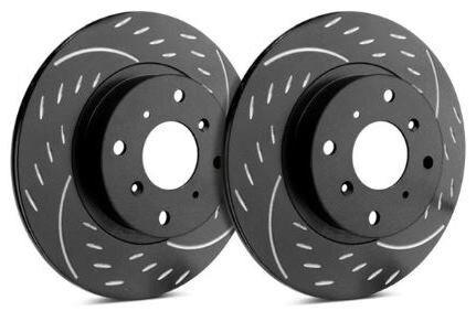 SP Performance Rotor D54-151-BP Diamond Slotted Brake Rotors with Black Zinc Plating (2005-2009 Ford Mustang Shelby Gt)(Black)