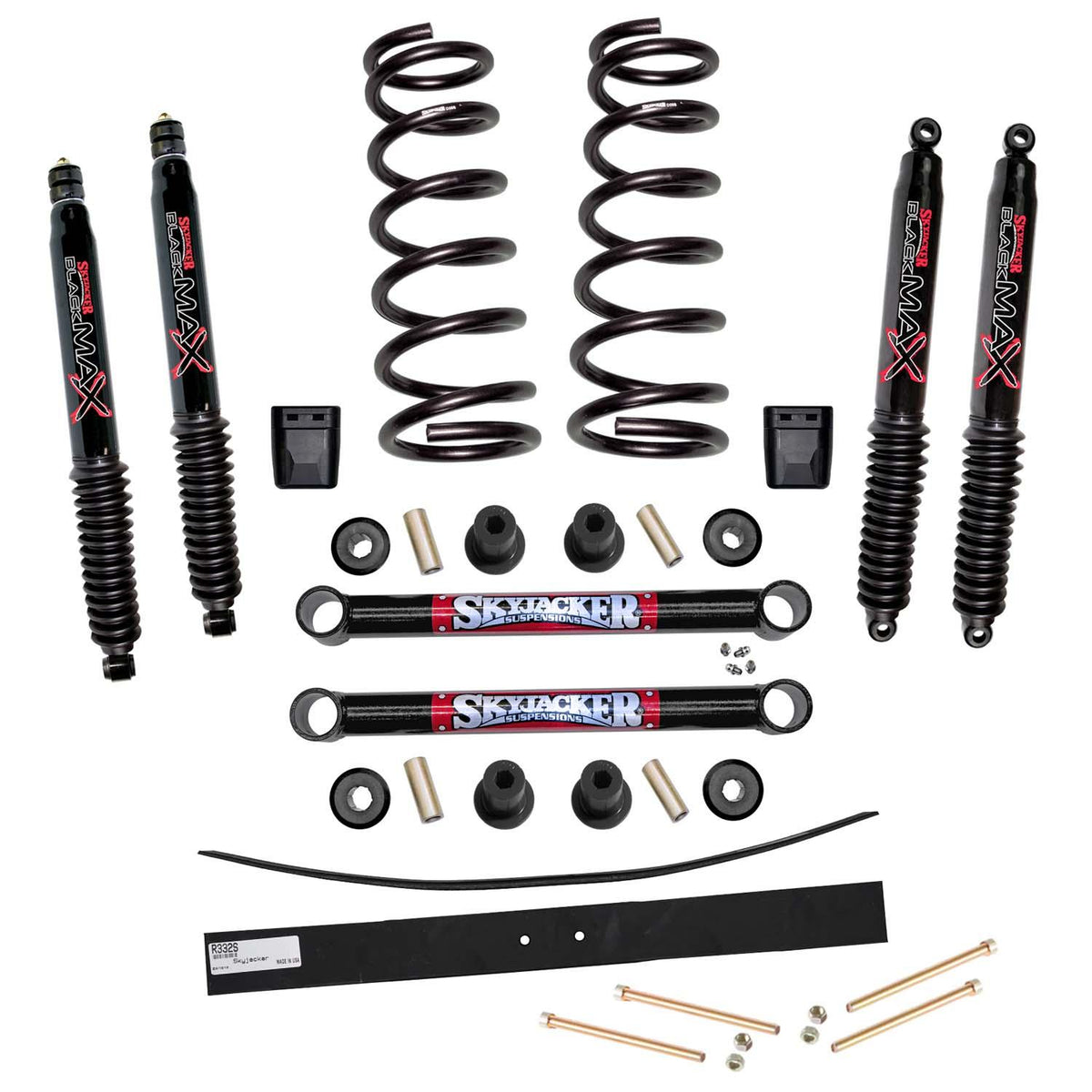 Skyjacker Suspension Lift Kit w/Shock Black MAX Shocks 3.5-4 Inch Lift Incl. Coil Springs (2003-2012 Ram 3500, Ram 2500, 3500, 2500) - D2513K-B