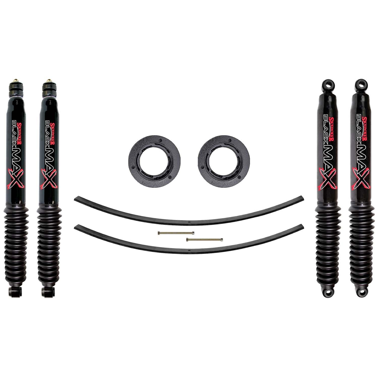 Skyjacker Suspension Lift Kit w/Shock Black MAX Shocks 2.5 Inch Lift Incl. Front Spacer Kit Add-A-Leaf (2003-2013 Ram 2500, 2500) - D27MK-B