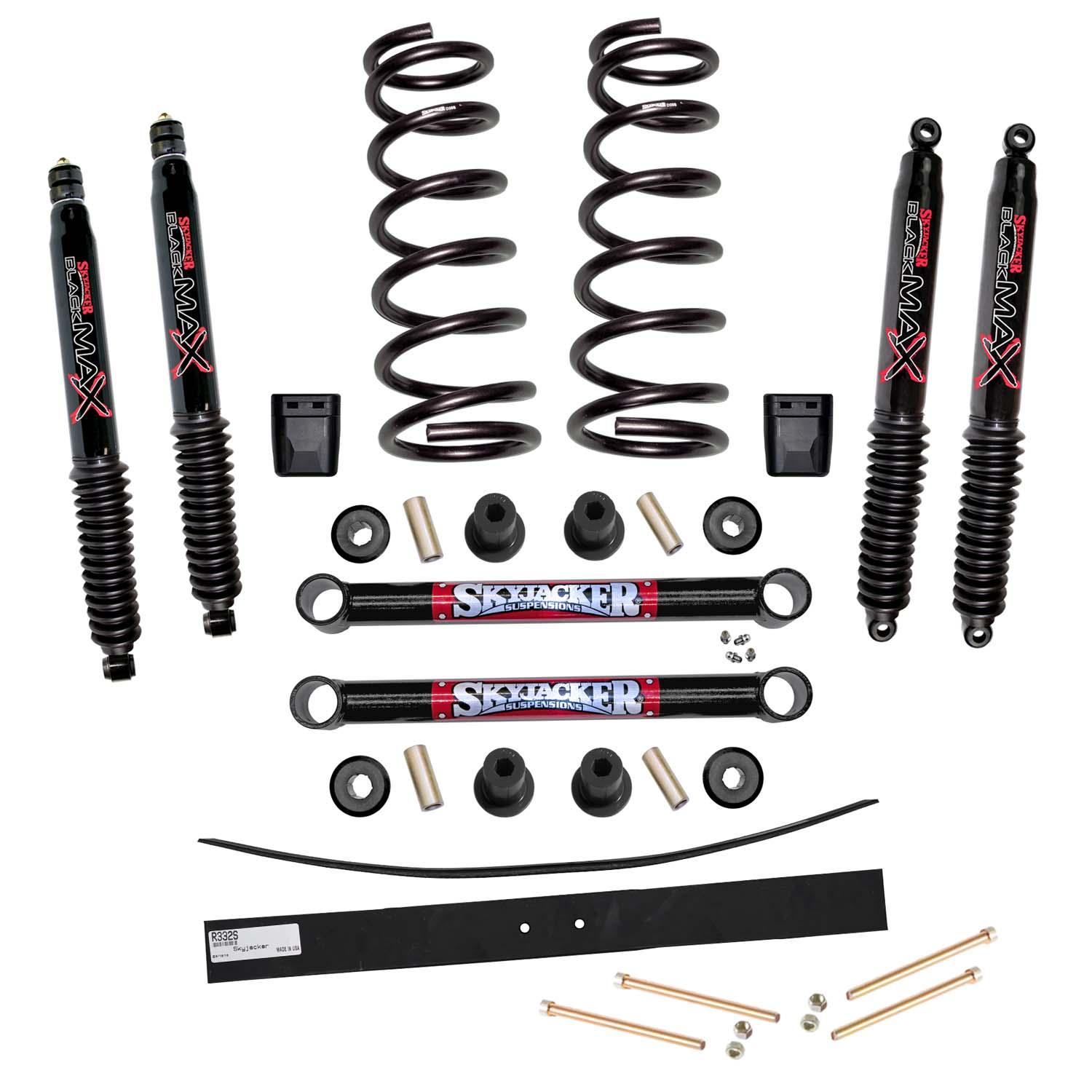 Skyjacker Suspension Lift Kit w/Shock Black MAX Shocks 2.5-3.5 Inch Lift Incl. Front Springs Add-A-Leafs (2006-2007 Ram 1500) - D301MK-B
