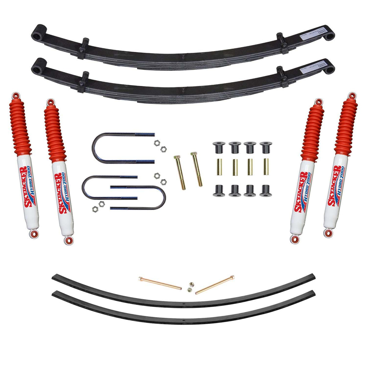 Skyjacker Suspension Lift Kit w/Shock 4 Inch Lift Incl. Front Leaf Springs Front U Bolt Kit Front Bushing Kit Rear Add-A-Leafs (1975-1993 W200, W100, W150, W250) - D400BAK-H