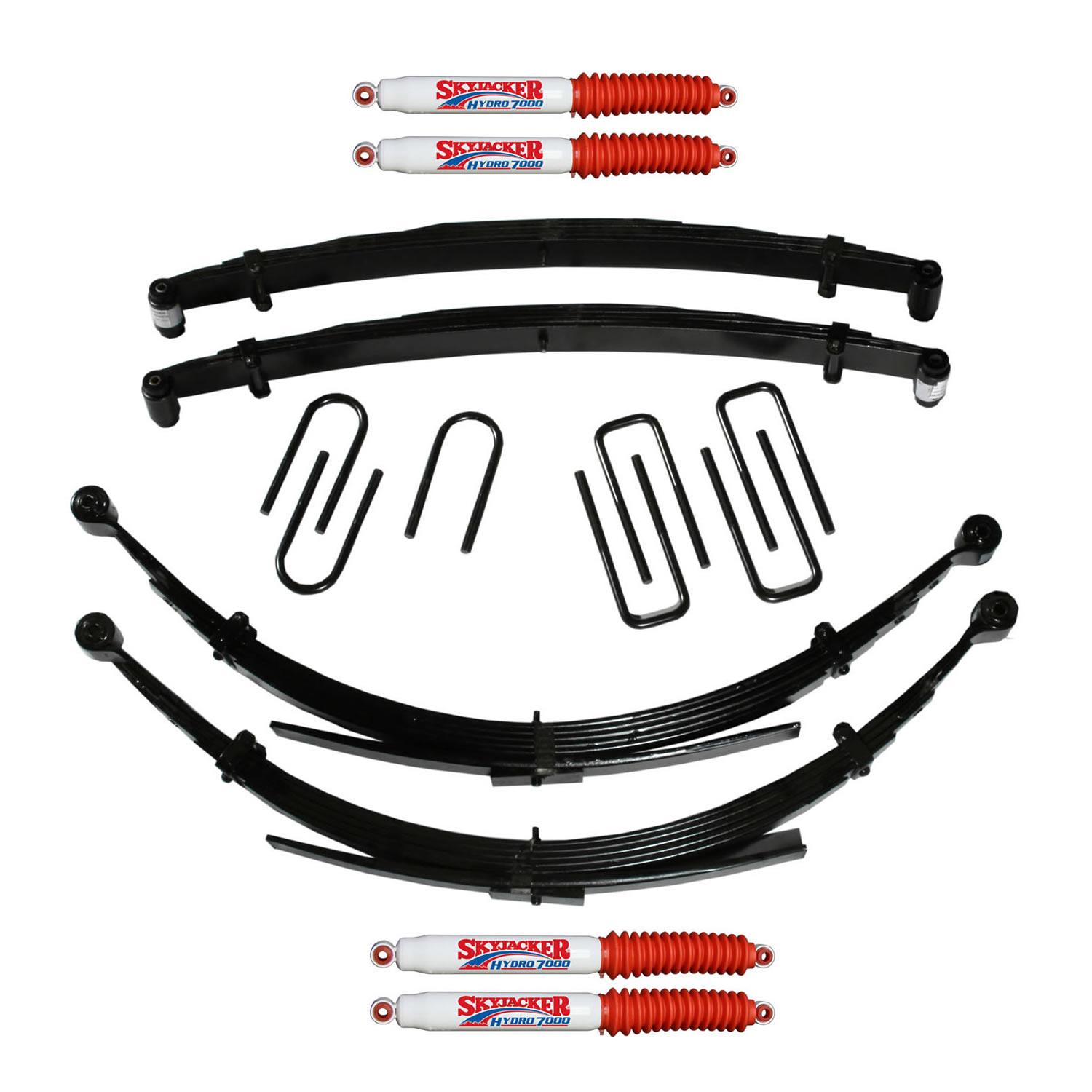 Skyjacker Suspension Lift Kit w/Shock 4 Inch Lift 89-91 Dodge W250/W350 Incl. Front/Rear Leaf Springs Front/Rear U Bolt Kits Front Bushing Kit 4 Shocks - D400CDKS4-H