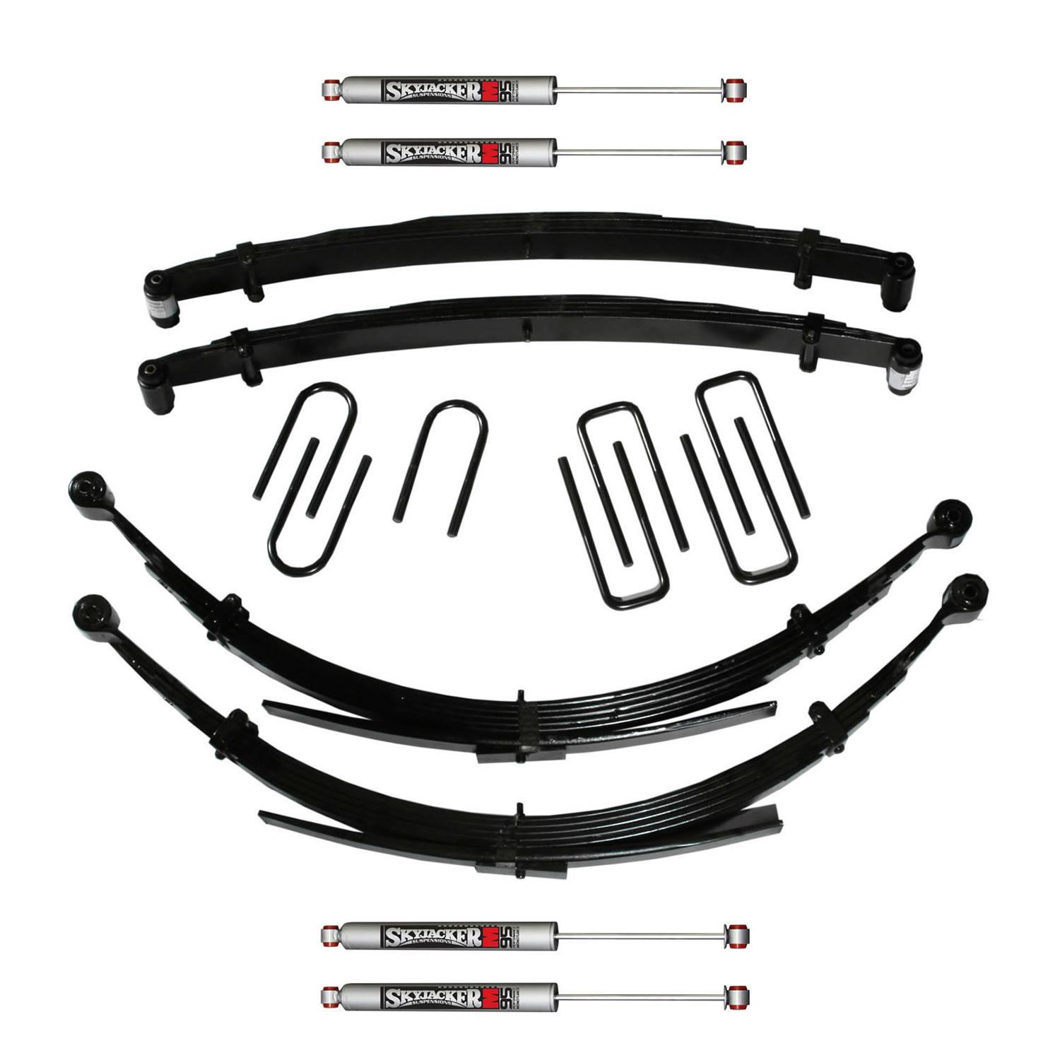 Skyjacker Suspension Lift Kit w/Shock M95 Performance Shocks 4 Inch Lift 89-91 Dodge W250/W350 Incl. Front/Rear Leaf Springs Front/Rear U Bolt Kits Front Bushing Kit 4 Shocks - D400CDKS4-M