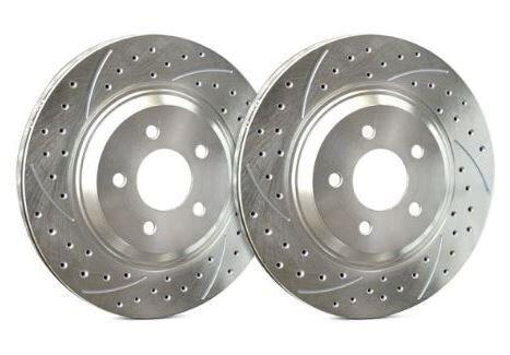 SP Performance Double Drilled & Slotted Rotors w/ Silver Zinc Coating - Front Pair (15-20 GT w/ Brembo Package) - S54-1116-P