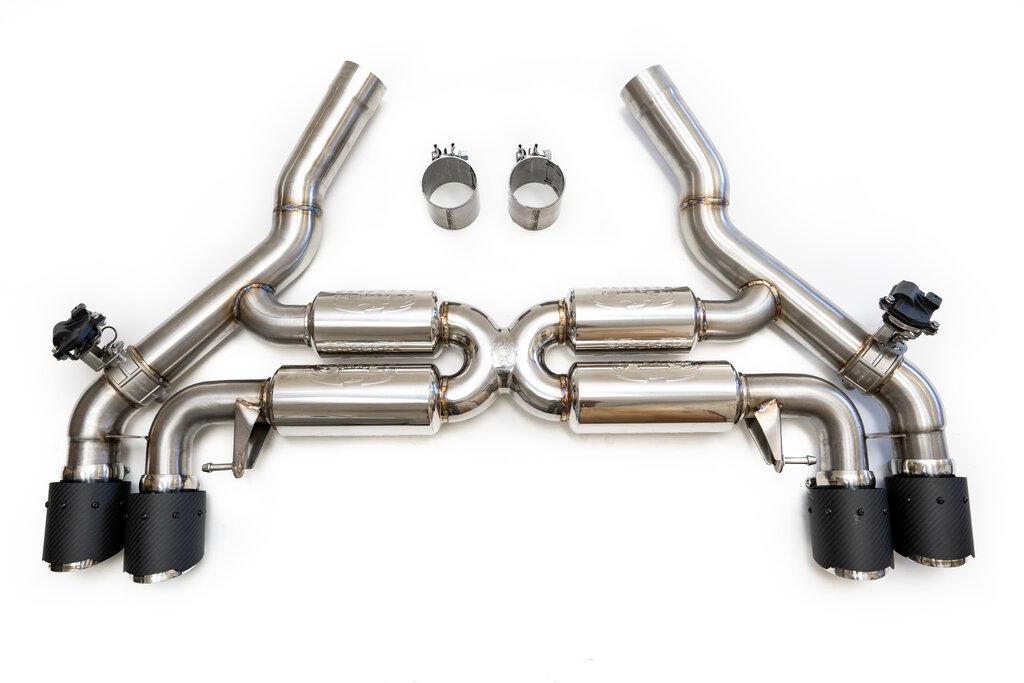 Fabspeed 2018+ BMW F90 M5 Valvetronic Exhaust System with Quad Style Tips in Carbon Fiber - FS.BMW.F90.VLVC