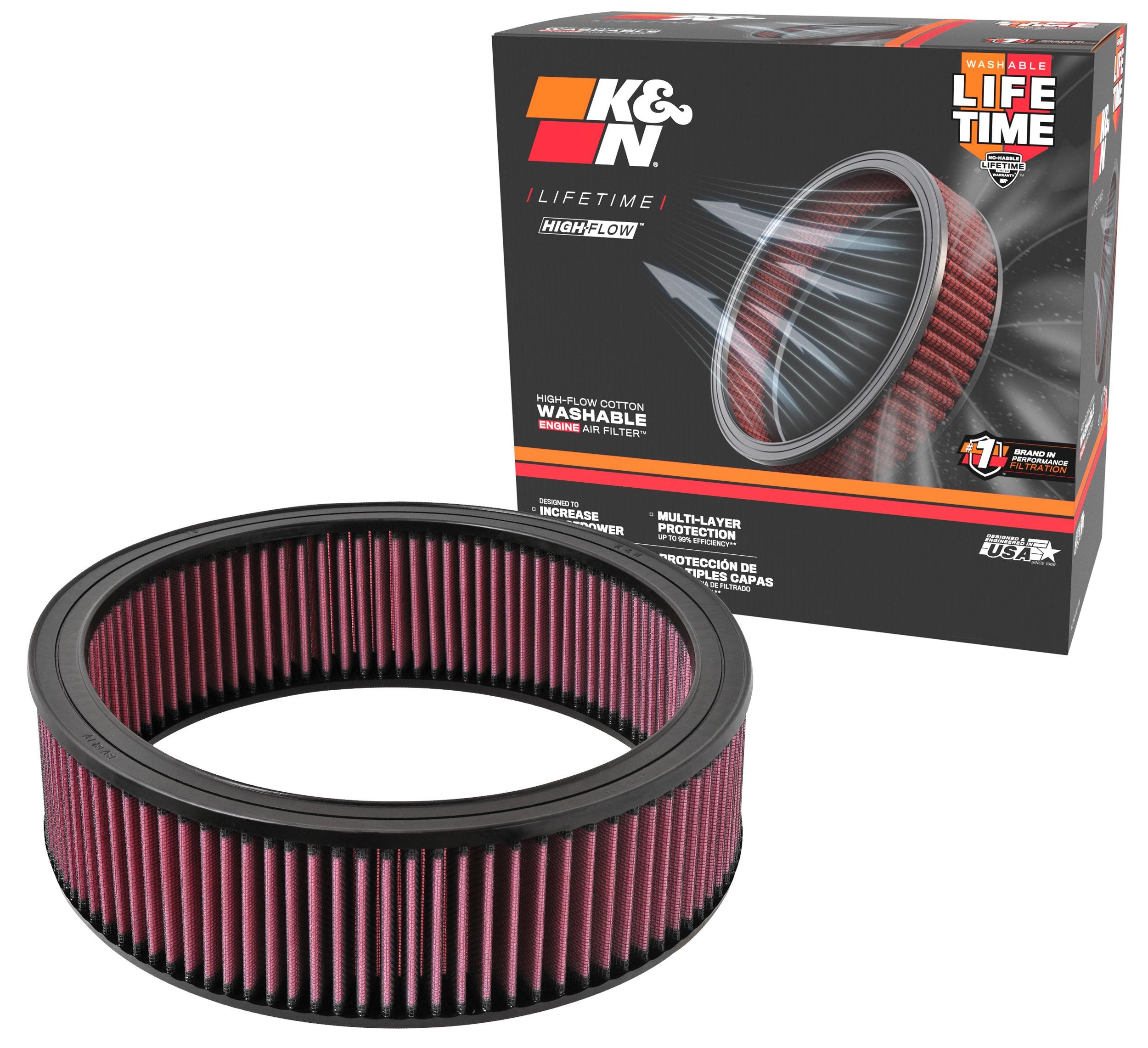 K and N Filters Replacement Air Filter (1968-1997 Chevrolet, GMC, Oldsmobile, Pontiac, Checker, Plymouth, Buick, Cadillac Fitment) - E-1500