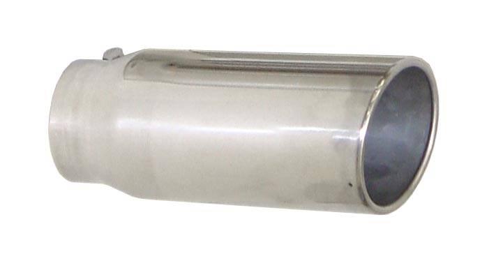 Pypes Exhaust Tail Pipe Tip 2.5 in ID x 5 in OD x 18 in 5 in Tip Bolt On Hardware Not Incl Polished 304 Stainless Steel Pypes Exhaust - EVT255