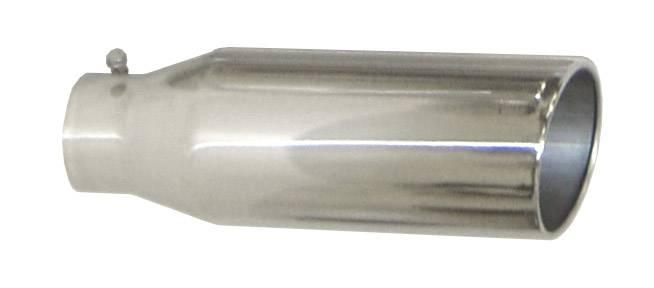 Pypes Exhaust Tail Pipe Tip 4 in ID x 8 in OD x 18 in L Rolled 8 in Tip Bolt On Hardware Not Incl Polished 304 Stainless Steel Pypes Exhaust - EVT408