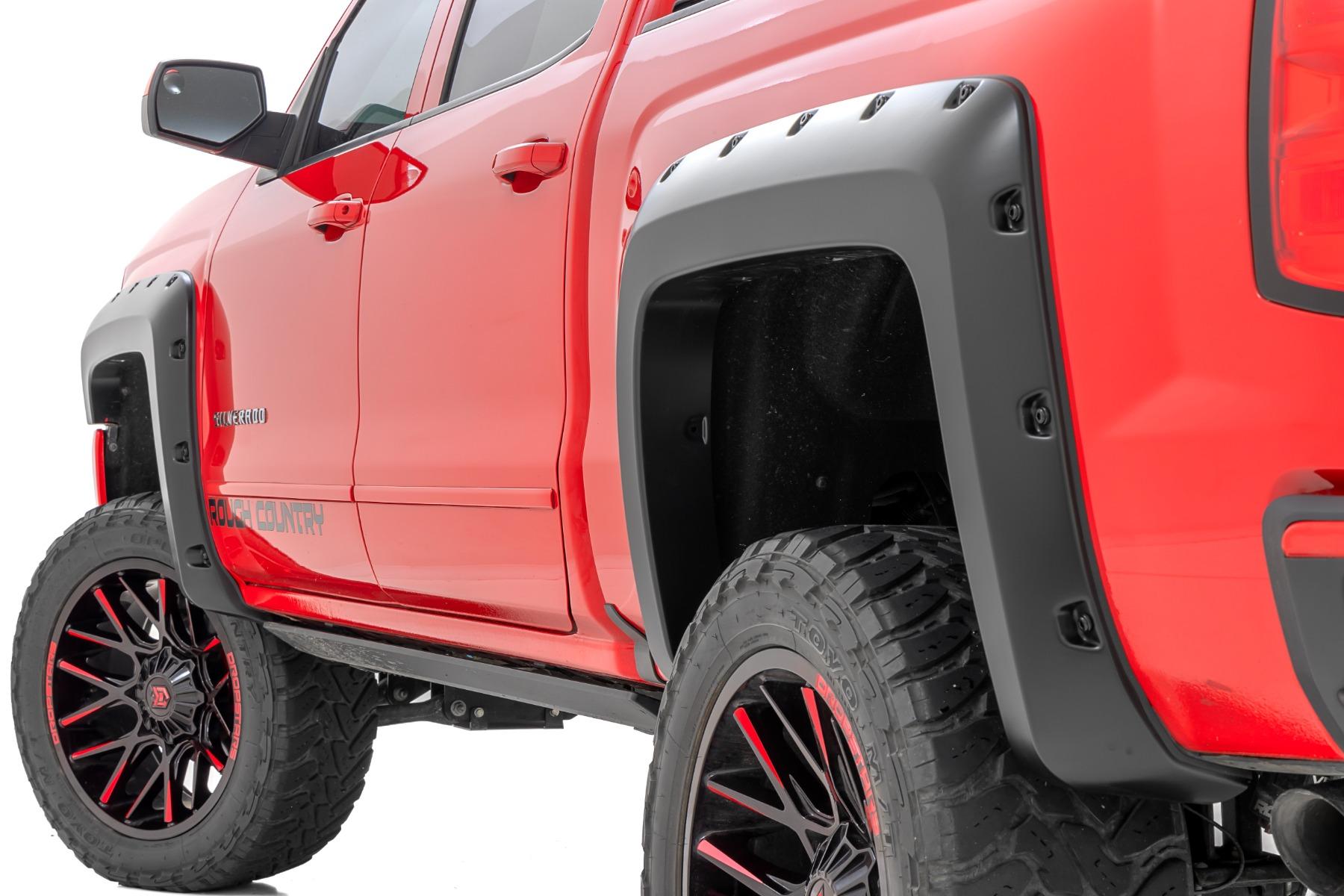 Rough Country Pocket Fender Flares 6 Foot 7 Inch & 8 Foot Bed GB8 Mosaic Black Chevy Silverado 1500 (14-18)/2500HD (2014-2018 Silverado 1500) - F-C11412B-GB8