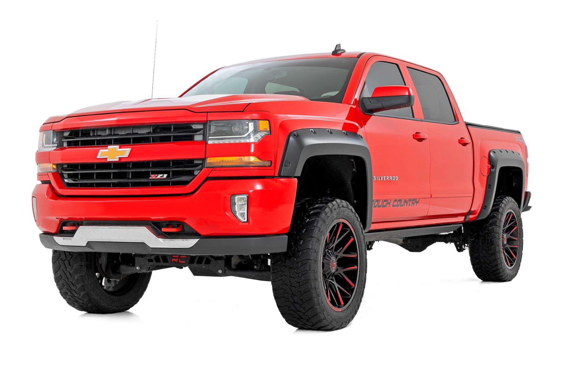 Rough Country Pocket Fender Flares 6 Foot 7 Inch & 8 Foot Bed GB8 Mosaic Black Chevy Silverado 1500 (14-18)/2500HD (2014-2018 Silverado 1500) - F-C11412B-GB8