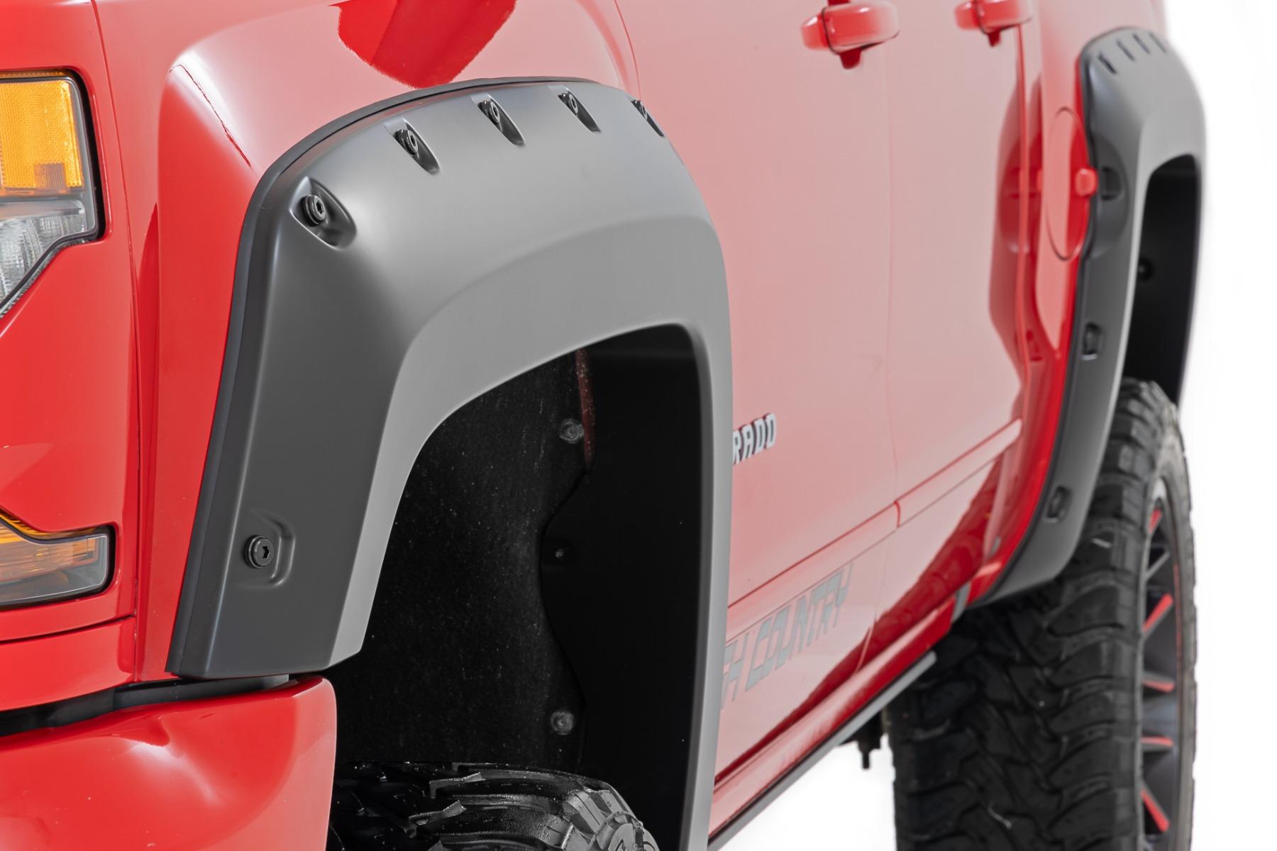 Rough Country Pocket Fender Flares 6 Foot 7 Inch & 8 Foot Bed GB8 Mosaic Black Chevy Silverado 1500 (14-18)/2500HD (2014-2018 Silverado 1500) - F-C11412B-GB8