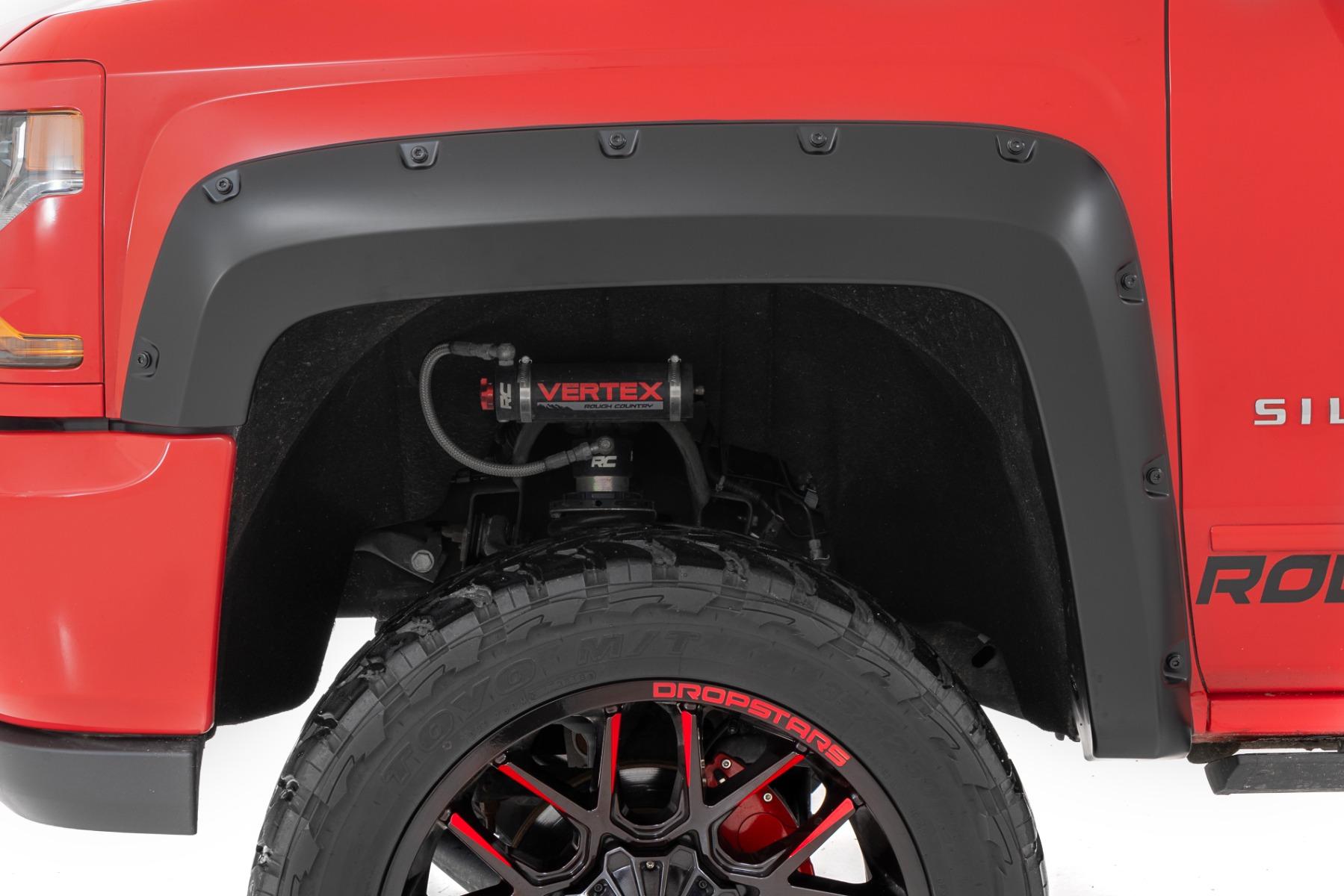 Rough Country Pocket Fender Flares 6 Foot 7 Inch & 8 Foot Bed GB8 Mosaic Black Chevy Silverado 1500 (14-18)/2500HD (2014-2018 Silverado 1500) - F-C11412B-GB8