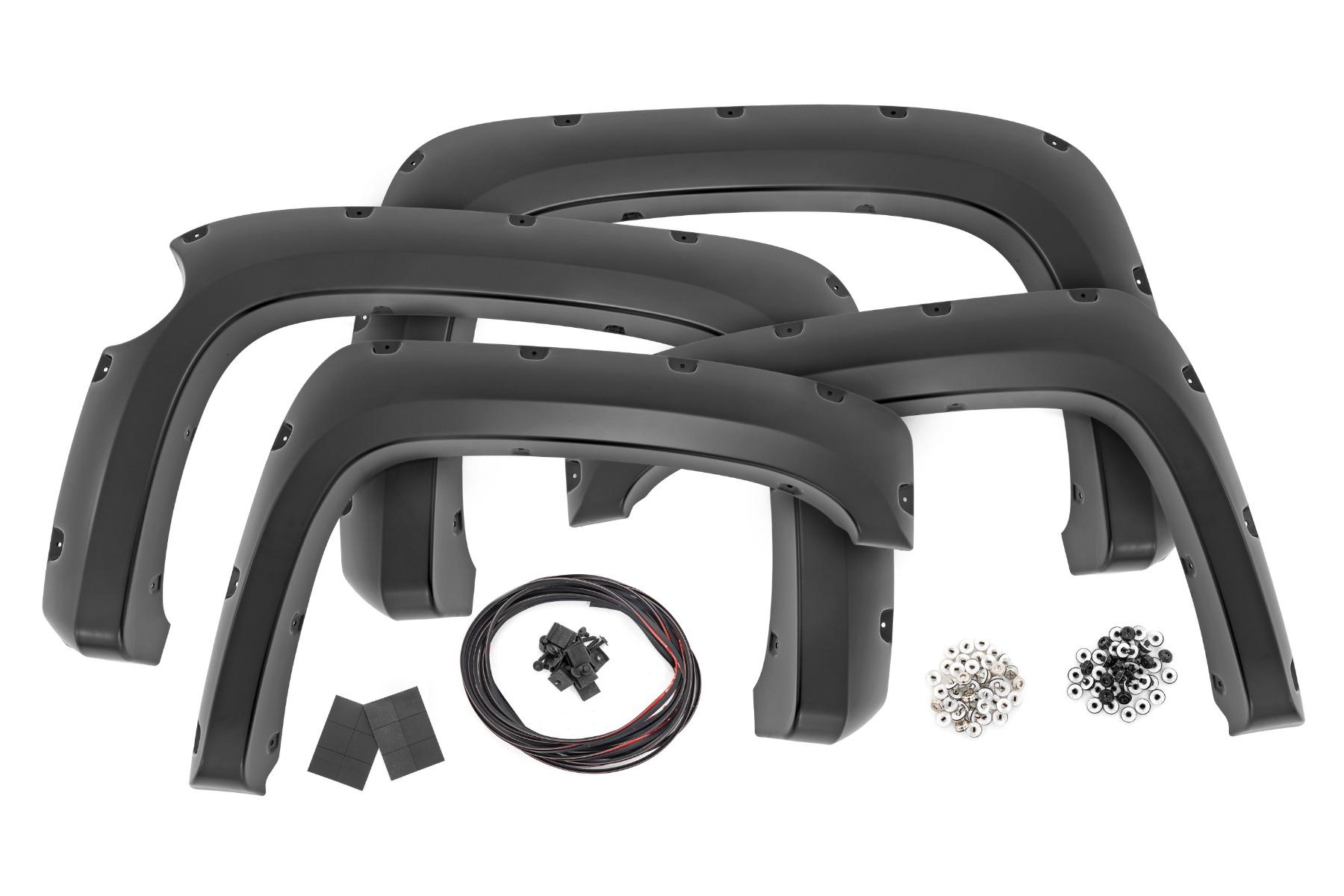 Rough Country Pocket Fender Flares 5 Foot 9 Inch Bed 46 Stealth Gray Chevy Silverado 1500 (07-13) (2007-2013 Silverado 1500) - F-C11612A-46