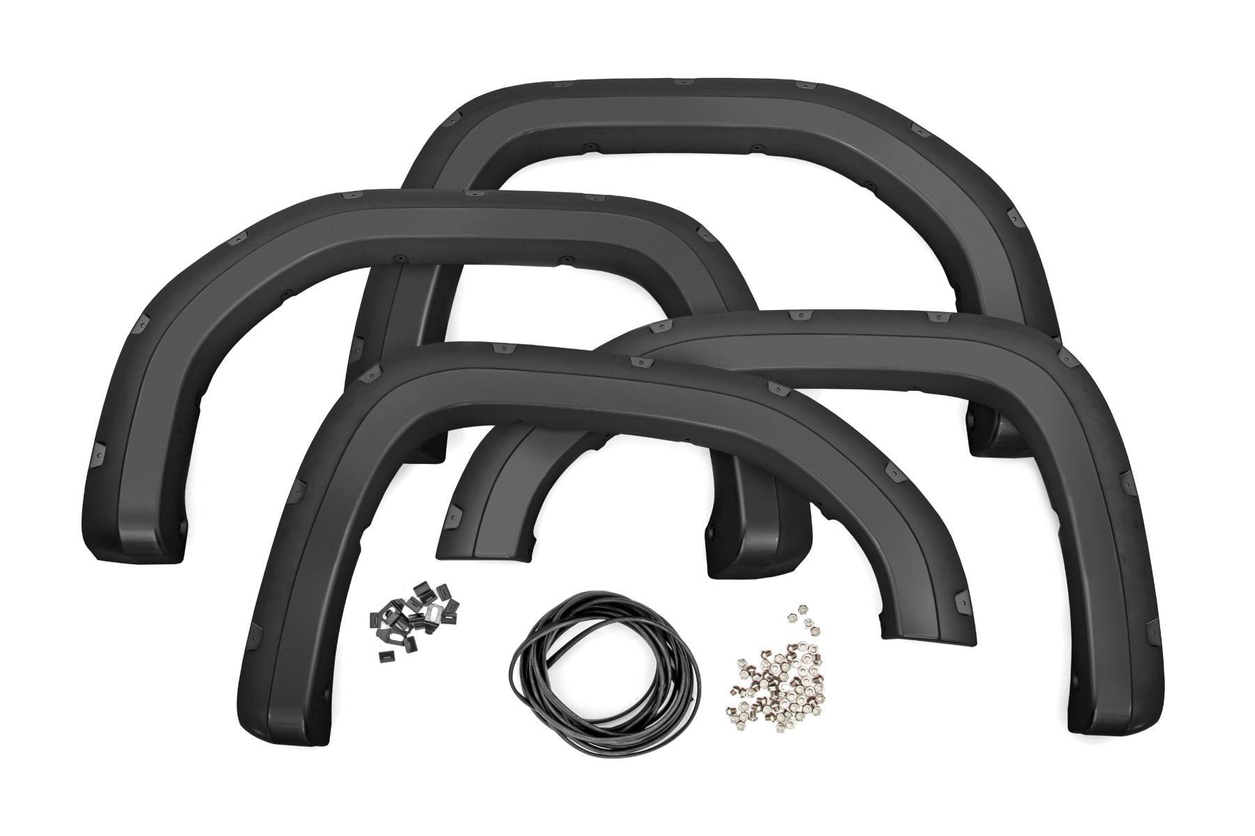 Rough Country Pocket Fender Flares G1K Stone Blue GMC Sierra 1500 2WD/4WD (2019-2026) (2019-2026 Sierra 1500, Sierra 1500 Limited) - F-C11950A-G1K