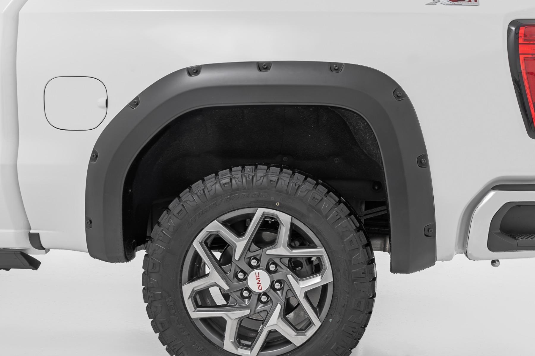 Rough Country Pocket Fender Flares G1K Stone Blue GMC Sierra 1500 2WD/4WD (2019-2026) (2019-2026 Sierra 1500, Sierra 1500 Limited) - F-C11950A-G1K