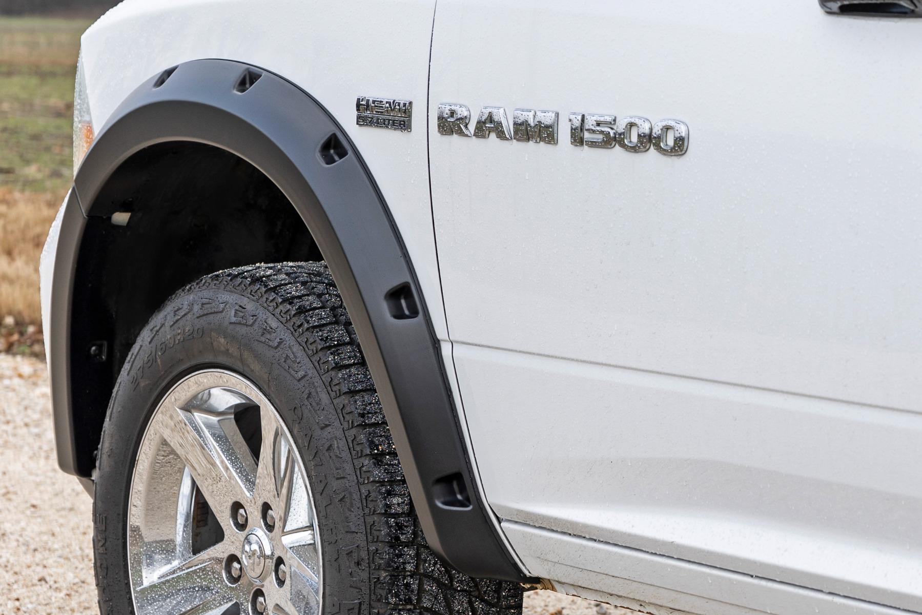 Rough Country Pocket Fender Flares PR4 Flame Red Ram 1500 2WD/4WD (2009-2018 & Classic) (2009-2024 Ram 1500, 1500, 1500 Classic) - F-D10911B-PR4