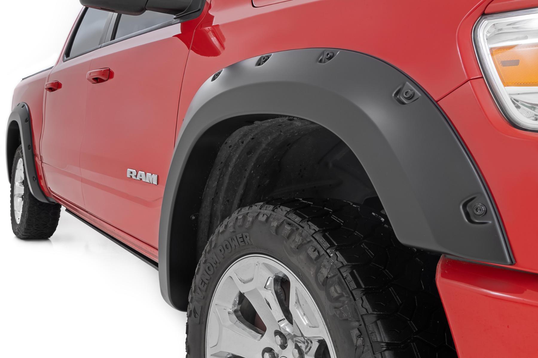 Rough Country Pocket Fender Flares PAU Granite Crystal Ram 1500 2WD/4WD (2019-2024) (2019-2024 1500) - F-D10914A-PAU