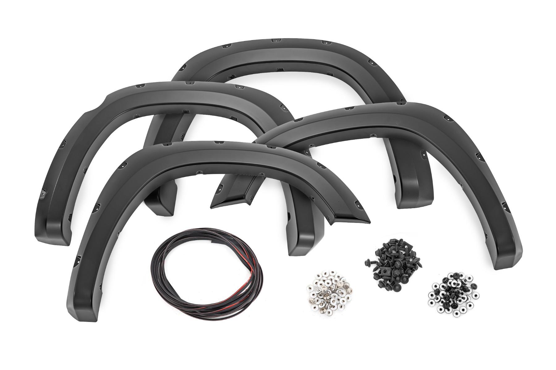 Rough Country Pocket Fender Flares PXJ Diamond Black Ram 1500 2WD/4WD (2019-2024) (2019-2024 1500) - F-D10914A-PXJ