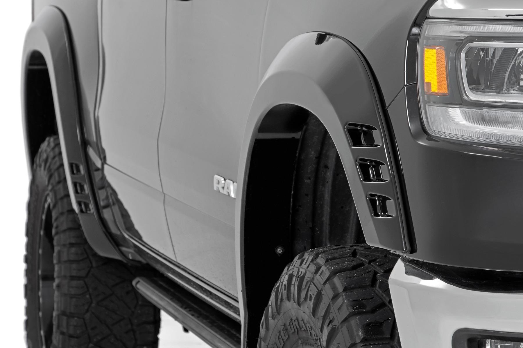 Rough Country Fender Flares SF1 JSC Billet Silver Ram 1500 2WD/4WD (2019-2024) (2019-2024 1500) - F-D319201-JSC