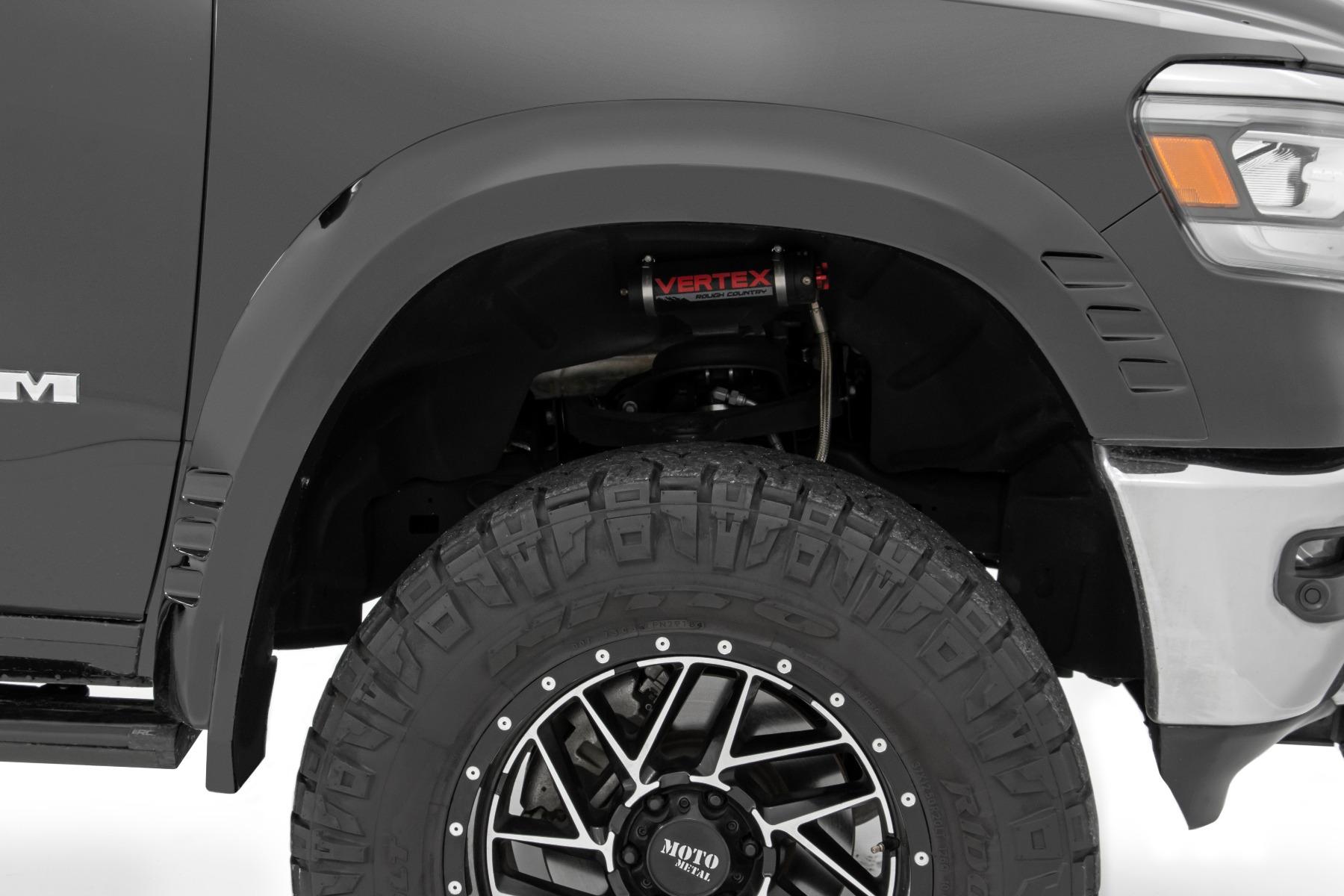 Rough Country Fender Flares SF1 PSC Billet Silver Ram 1500 2WD/4WD (2019-2024) (2019-2024 1500) - F-D319201-PSC