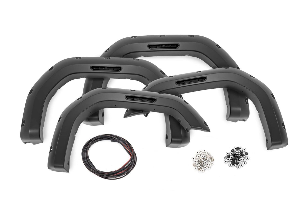 Rough Country Pocket Fender Flares G6M Titanium Rush GMC Sierra 2500 HD/Sierra 3500 HD (20-26) (2020-2026 Sierra 3500 HD, Sierra 2500 HD) - F-G12011A-G6M