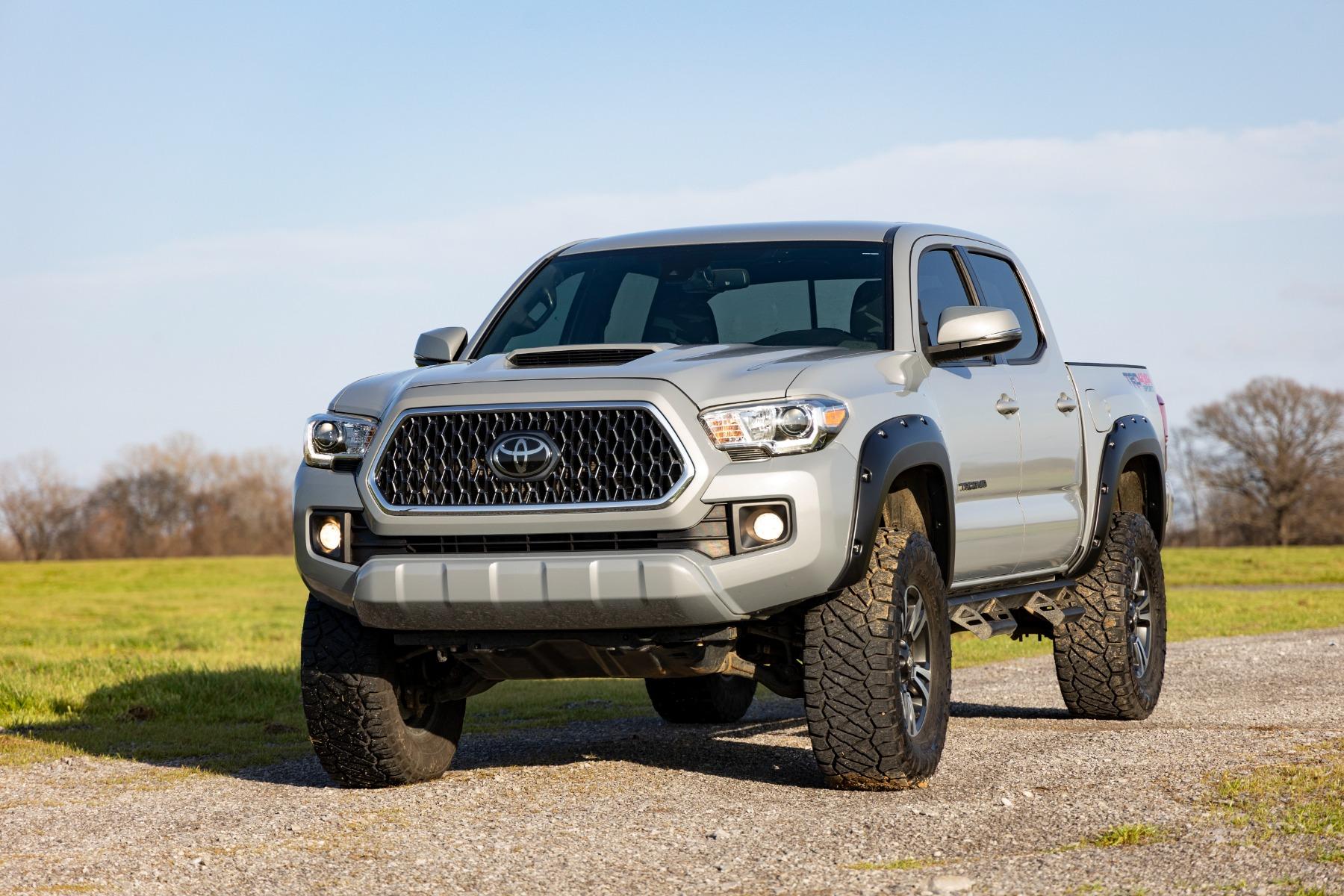 Rough Country Pocket Fender Flares 218 Midnight Black Metallic Toyota Tacoma (16-23) (2016-2023 Tacoma) - F-T11621A-218
