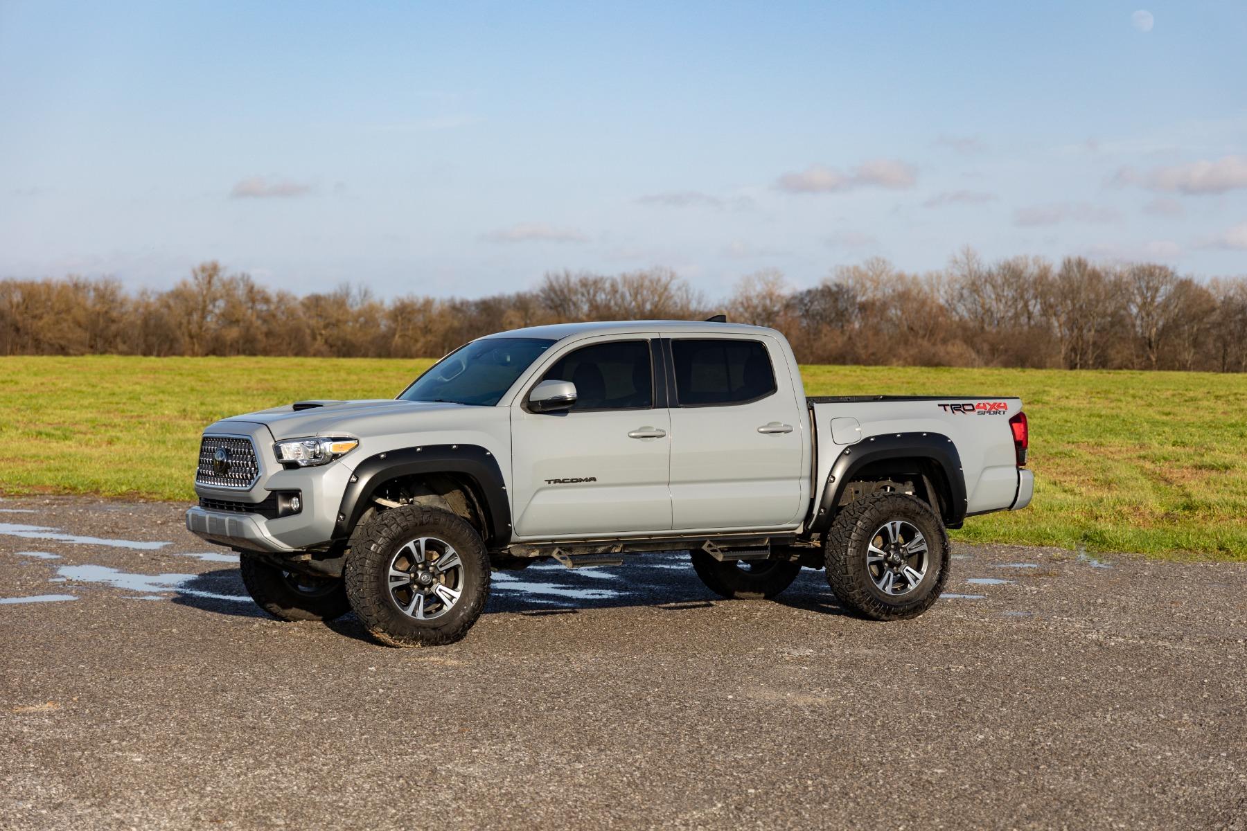 Rough Country Pocket Fender Flares 218 Midnight Black Metallic Toyota Tacoma (16-23) (2016-2023 Tacoma) - F-T11621A-218