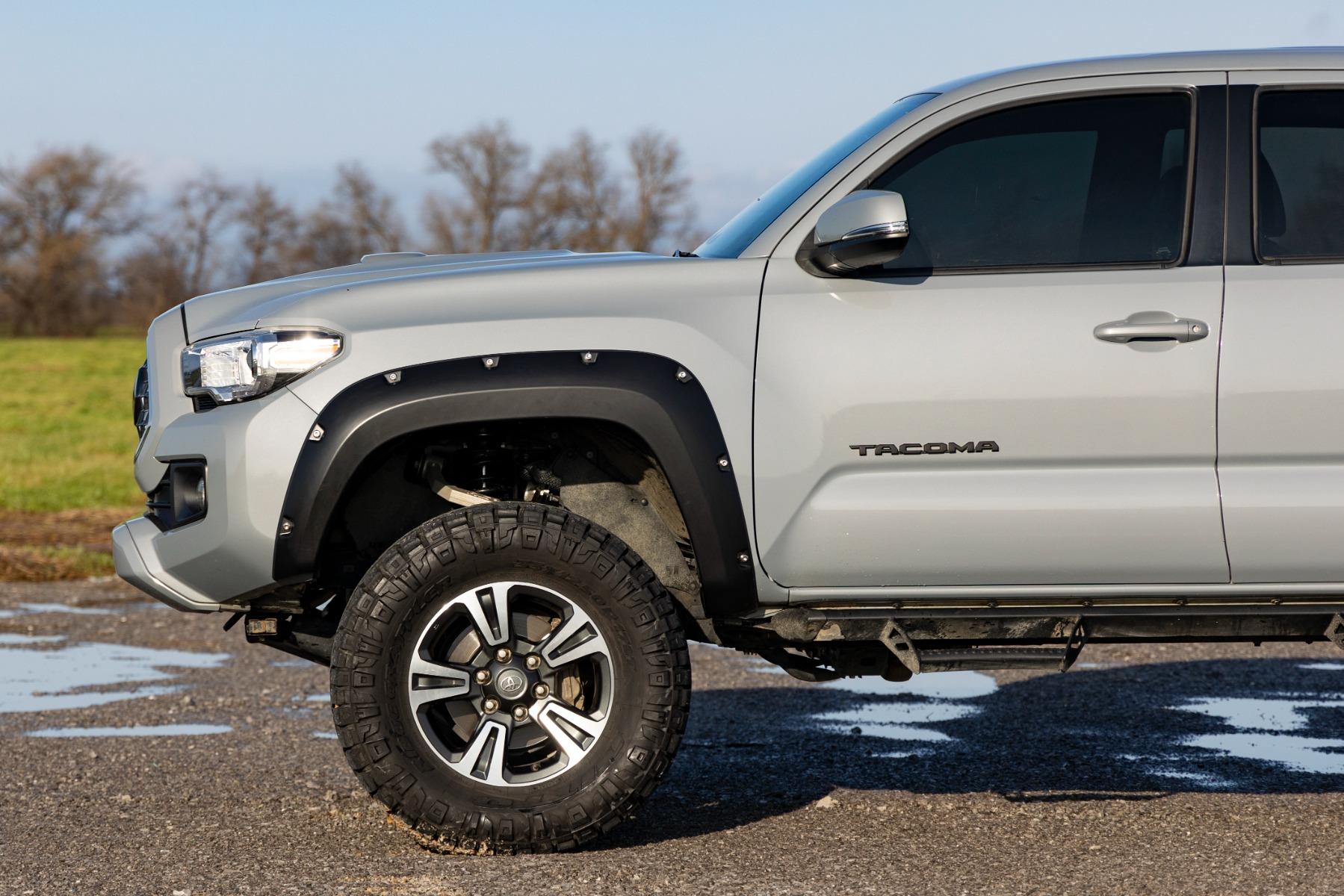 Rough Country Pocket Fender Flares 218 Midnight Black Metallic Toyota Tacoma (16-23) (2016-2023 Tacoma) - F-T11621A-218