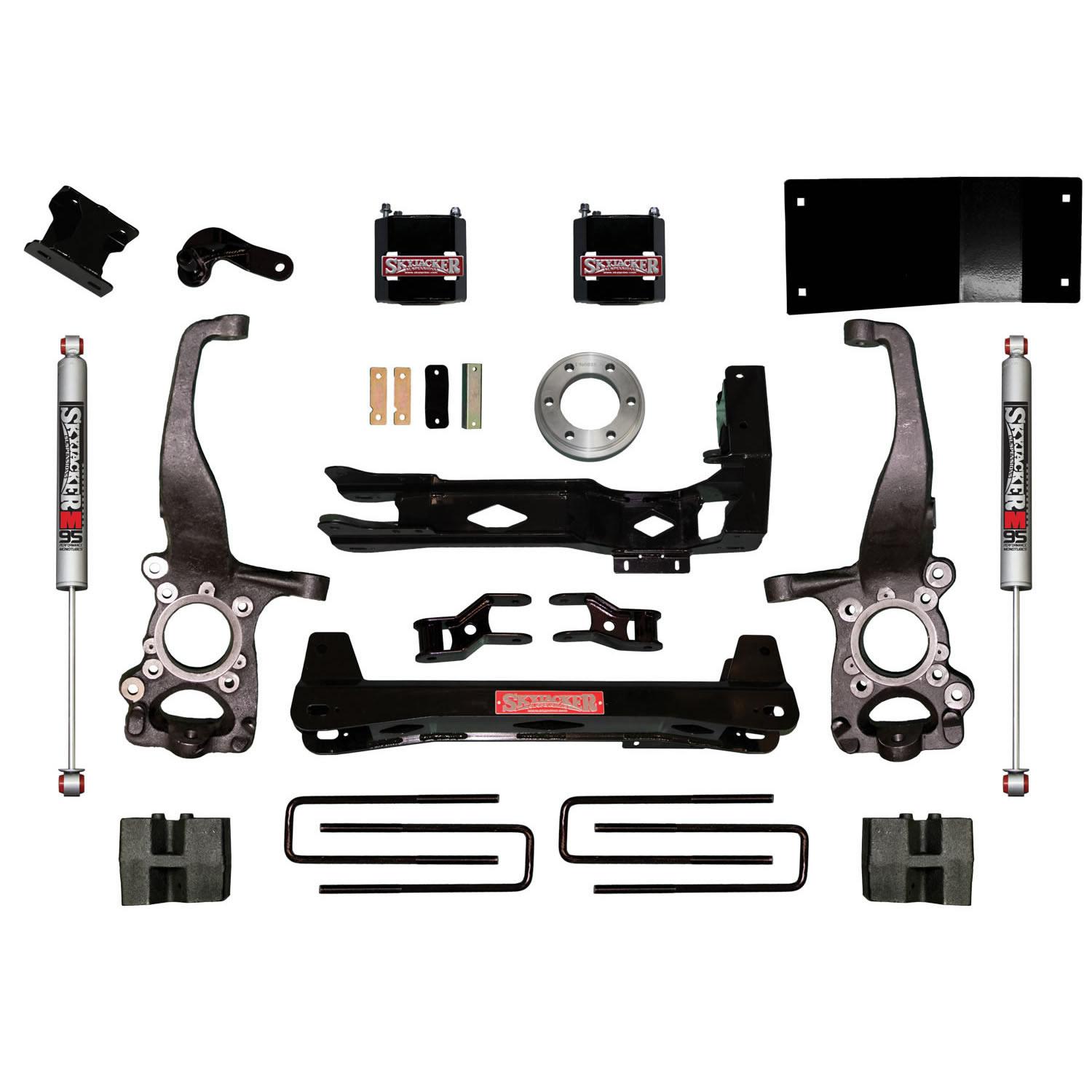 Skyjacker Suspension Lift Kit w/Shock 4.5 Inch Lift 15-19 Ford F-150 Incl. Front Strut Spacers Steering Knuckles Rear Block Kit And Monotube 9500 Shocks - F1545BKM