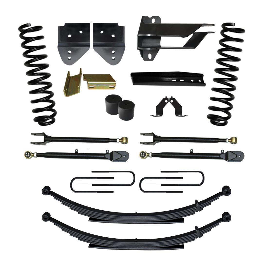 Skyjacker Class II Lift Kit 4 Inch Lift Includes Front Coil Springs Rear Leaf Springs Adjustable 4-Links 17-19 Ford F-250/ F-350 Super Duty Gas - F174024KS