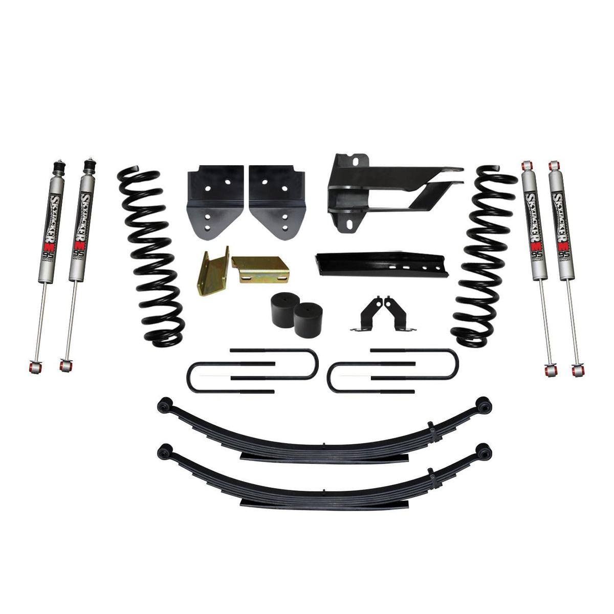 Skyjacker Suspension Lift Kit w/Shock 4 Inch Lift Incl. Front Coil Springs Rear Leaf Springs M9500 Monotube Shocks 17-19 Ford F-250/ F-350 Super Duty Diesel - F17451KS-M