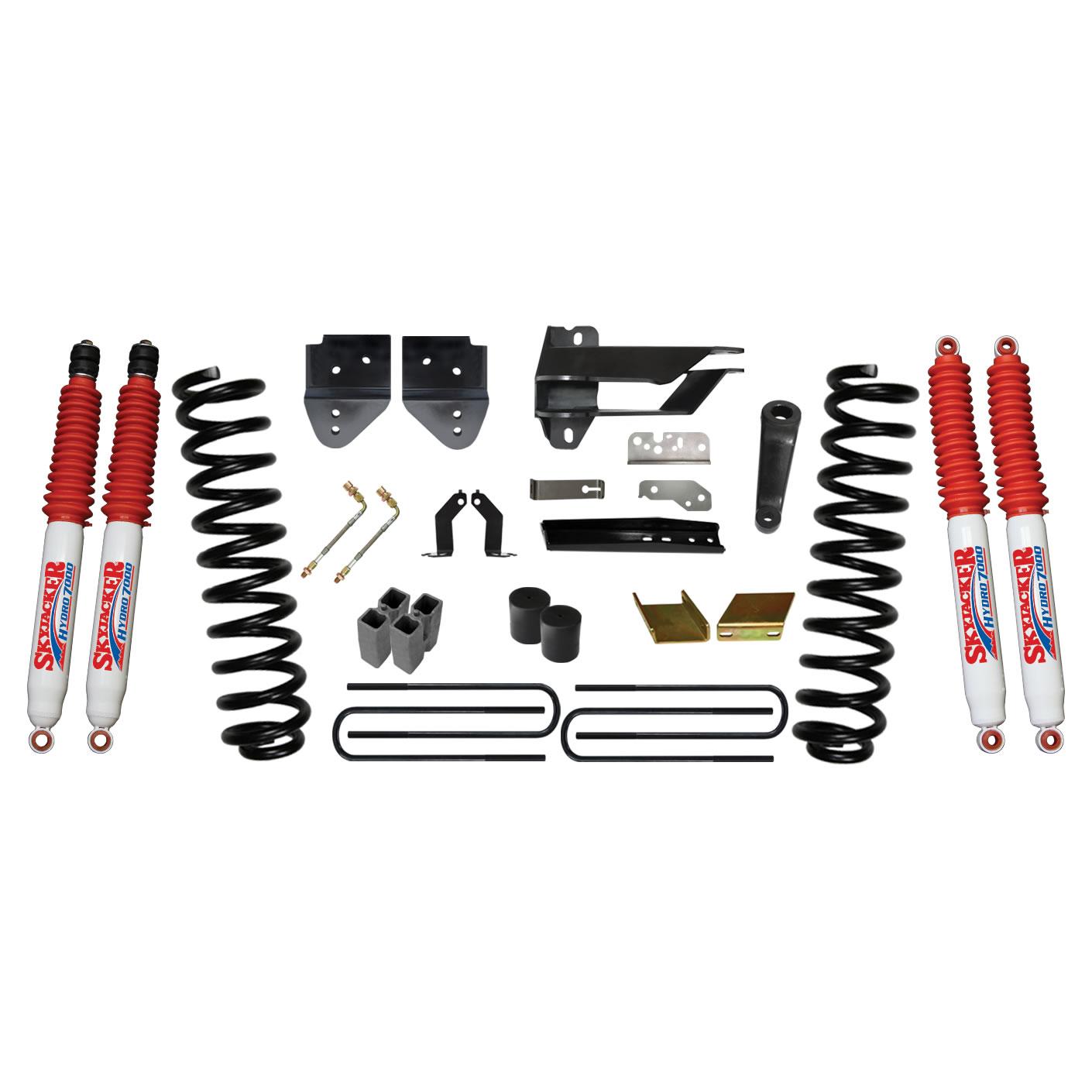Skyjacker Lift Kit 6 Inch Lift 17-19 Ford F-350 Super Duty Includes Front Coil Springs Blocks U-bolts Bump Stop Spacers Radius Arm/Sway Bar/Track Bar Relocation Brackets Hydro 7000 Shocks - F17601K3-H
