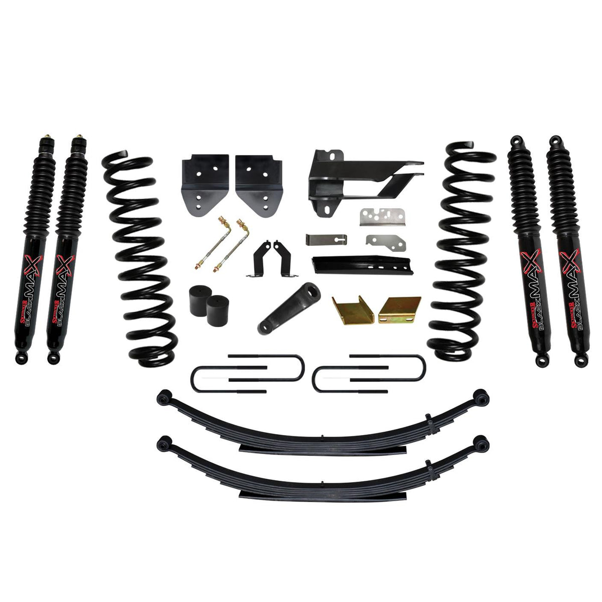 Skyjacker Suspension Lift Kit w/Shock 6 Inch Lift Incl. Front Coil Springs Rear Leaf Springs Black MAX 8500 Shocks 17-19 Ford F-250/ F-350 Super Duty Gas - F17601KS-B