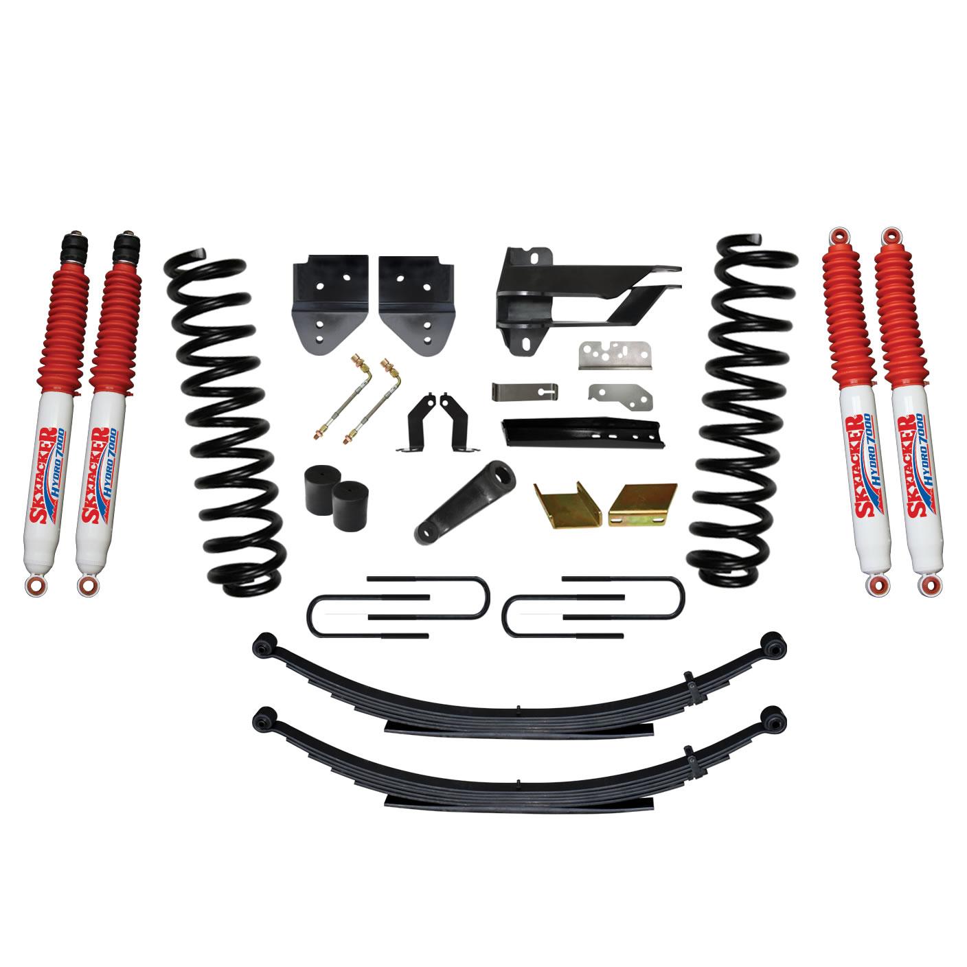 Skyjacker Suspension Lift Kit w/Shock 6 Inch Lift Incl. Front Coil Springs Rear Leaf Springs Hydro 7000 Shocks 17-19 Ford F-250/ F-350 Super Duty Gas - F17601KS-H
