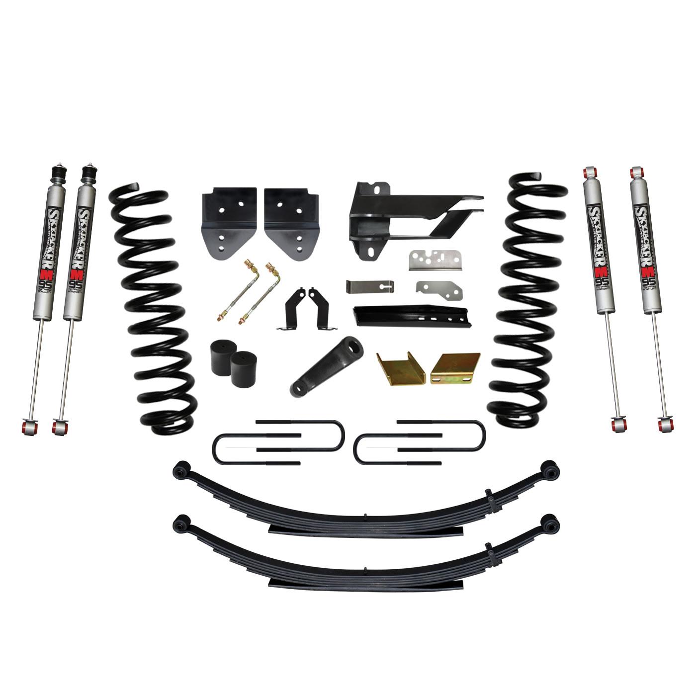 Skyjacker Suspension Lift Kit w/Shock 6 Inch Lift Incl. Front Coil Springs Rear Leaf Springs M9500 Monotube Shocks 17-19 Ford F-250/ F-350 Super Duty Gas - F17601KS-M