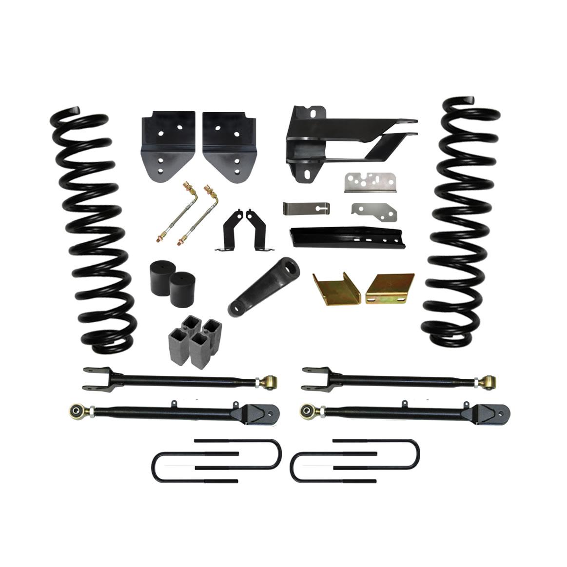 Skyjacker Lift Kit 6 Inch Lift Class II 4-Link System 17-19 Ford F-350 Super Duty Includes Front Coil Springs Track Bar/Radius Arm/Steering Stabilizer Relocation Brackets Rear Lift Blocks/U-Bolts - F176024K3