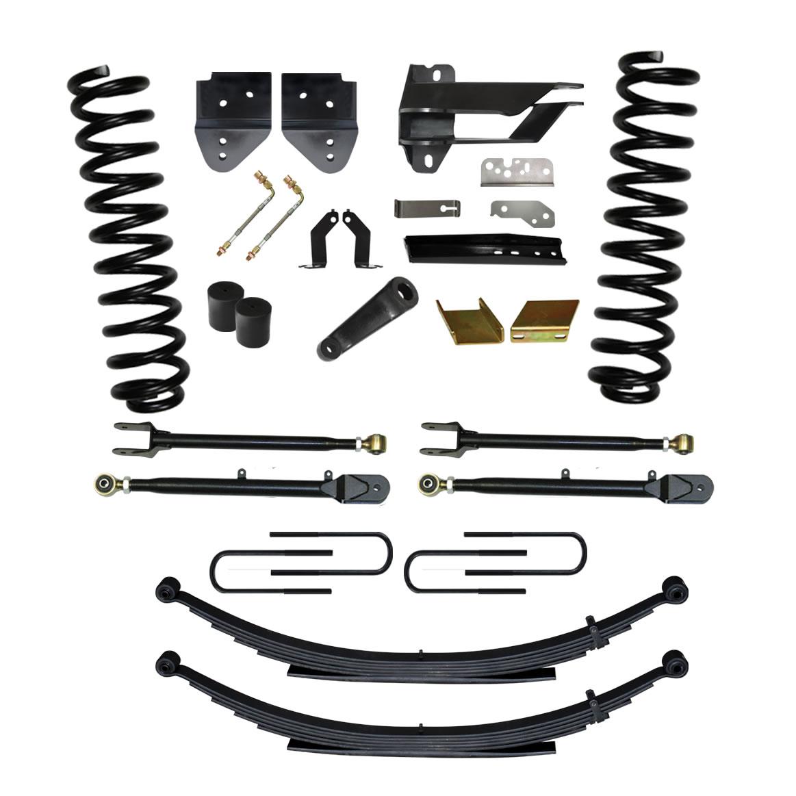 Skyjacker Class II Lift Kit 6 Inch Lift Includes Front Coil Springs Rear Leaf Springs Adjustable 4-Links 17-19 Ford F-250/ F-350 Super Duty Gas - F176024KS