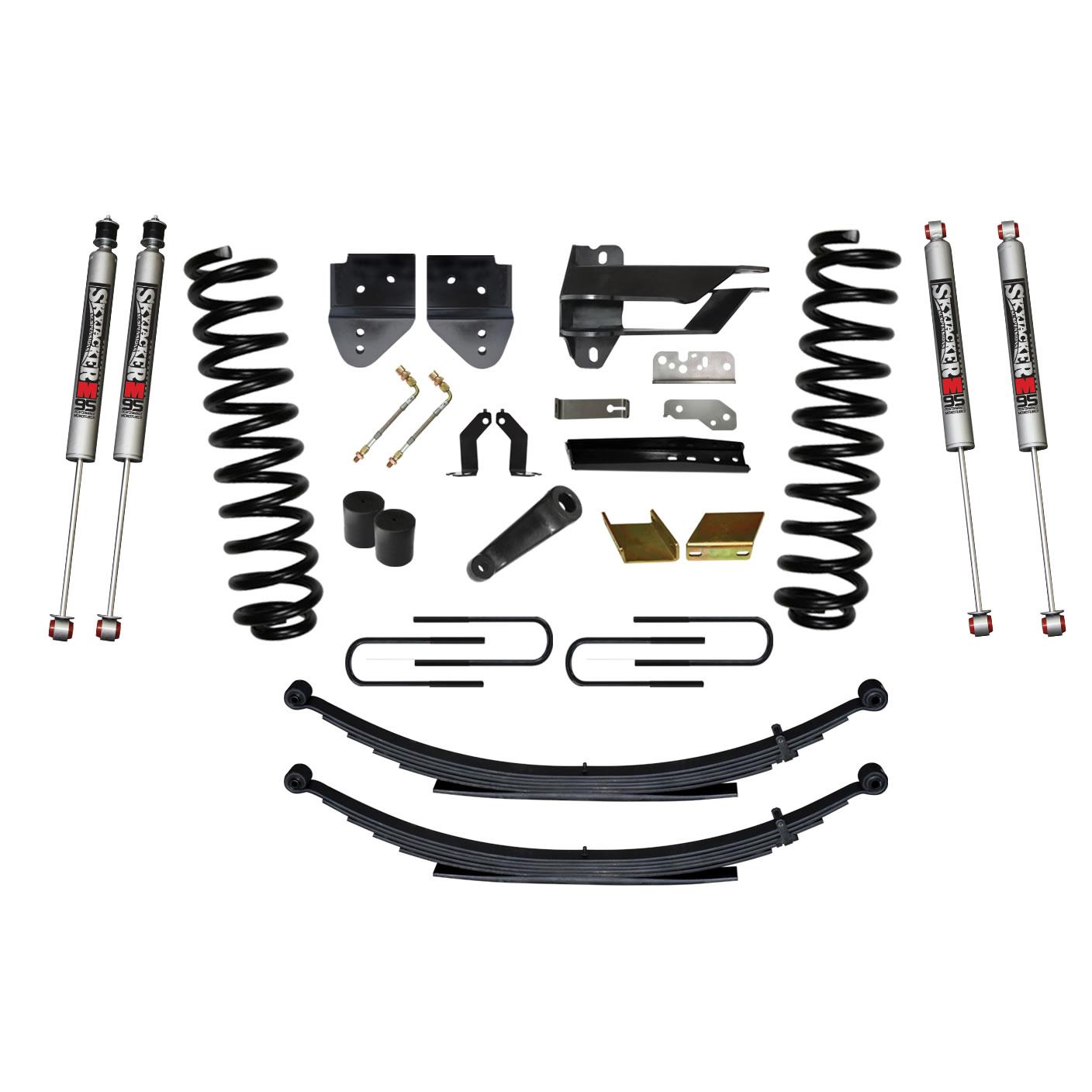 Skyjacker Suspension Lift Kit w/Shock 6 Inch Lift Incl. Front Coil Springs Rear Leaf Springs M9500 Monotube Shocks 17-19 Ford F-250/ F-350 Super Duty Diesel - F17651KS-M