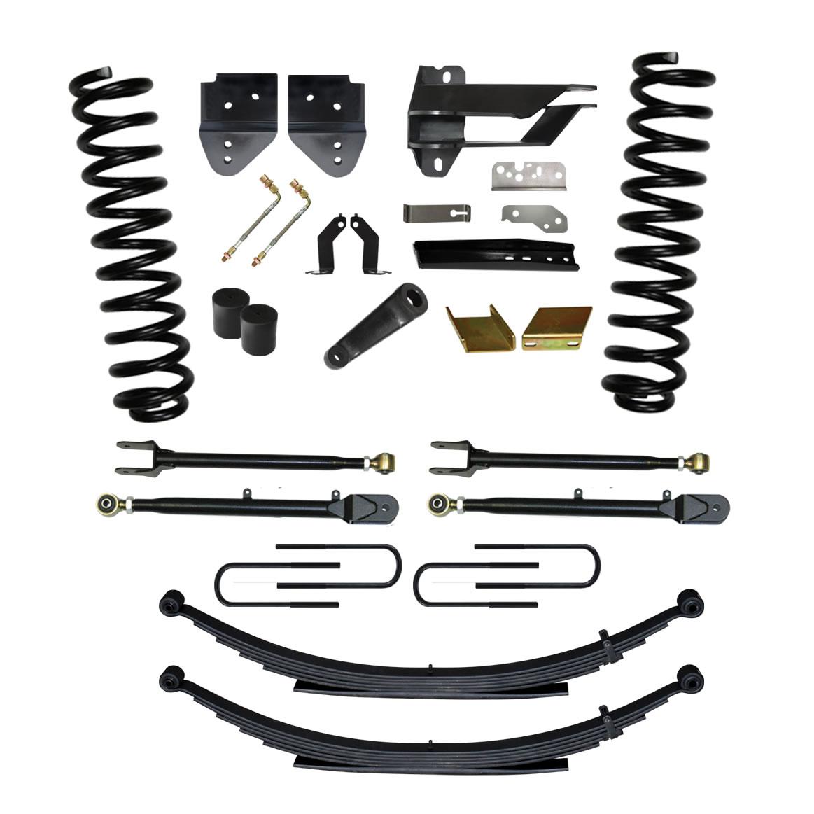 Skyjacker Class II Lift Kit 6 Inch Lift Includes Front Coil Springs Rear Leaf Springs Adjustable 4-Links 17-19 Ford F-250/ F-350 Super Duty Diesel - F176524KS