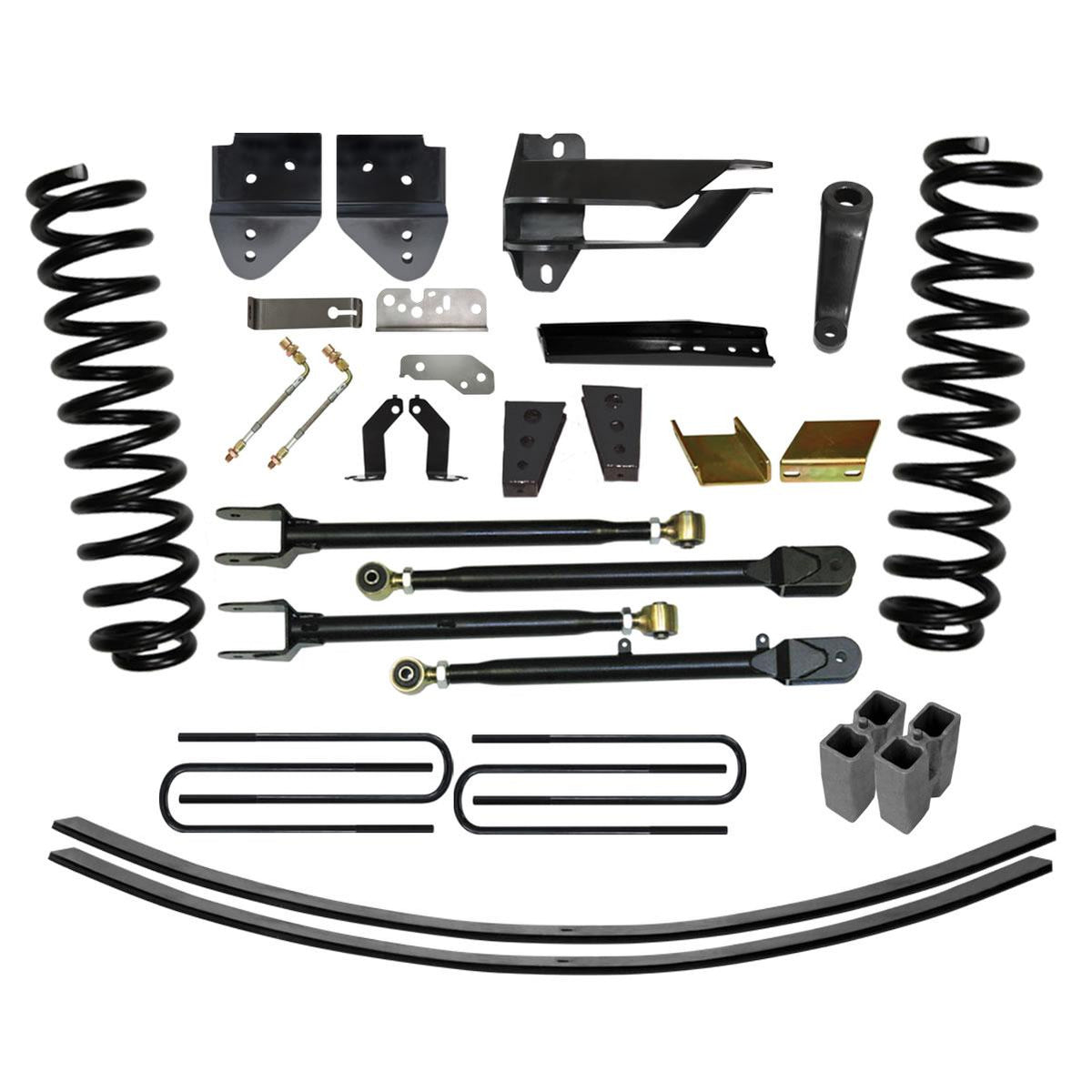 Skyjacker Lift Kit 8.5 Inch Lift Class II 4-Link System Includes Front Coil Springs Track Bar/Radius Arm/Steering Stabilizer Relocation Brackets Rear Lift Blocks/U-Bolts 17-19 Ford F-250/ F-350 Super Duty Gas - F17802K
