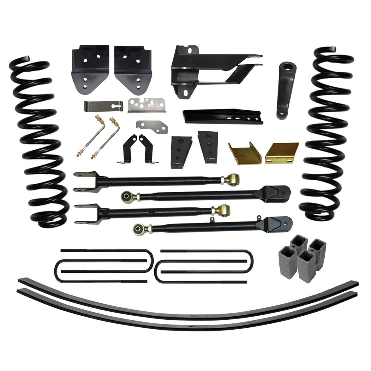 Skyjacker Lift Kit 8.5 Inch Lift Class II 4-Link System Includes Front Coil Springs Track Bar/Radius Arm/Steering Stabilizer Relocation Brackets Rear Lift Blocks/U-Bolts 17-19 Ford F-250/ F-350 Super Duty Diesel - F17852K