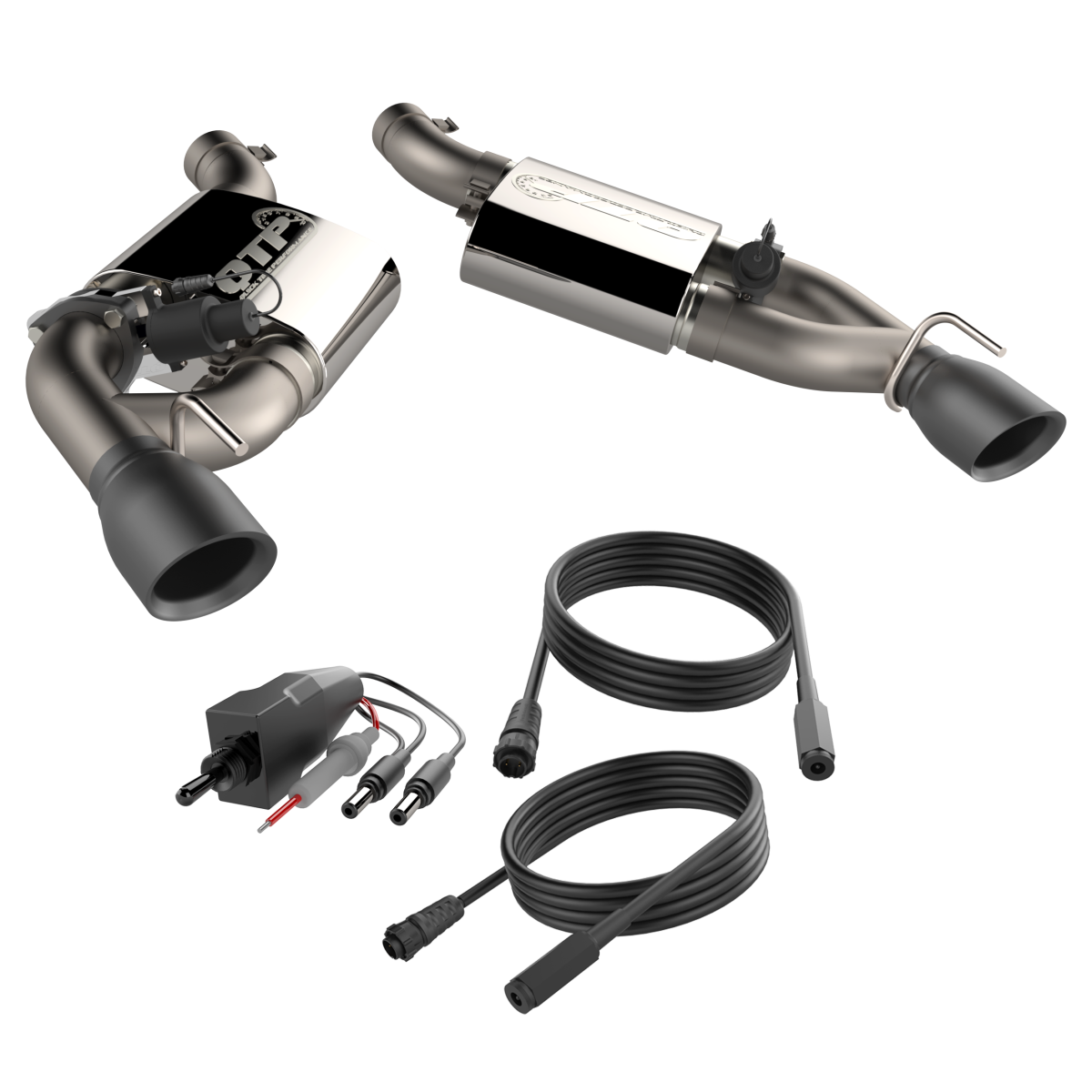 QTP 2016-2020 Chevrolet Camaro SS  QTP Screamer Axle Back Dual Tip Bumper Black Tips - 400116B